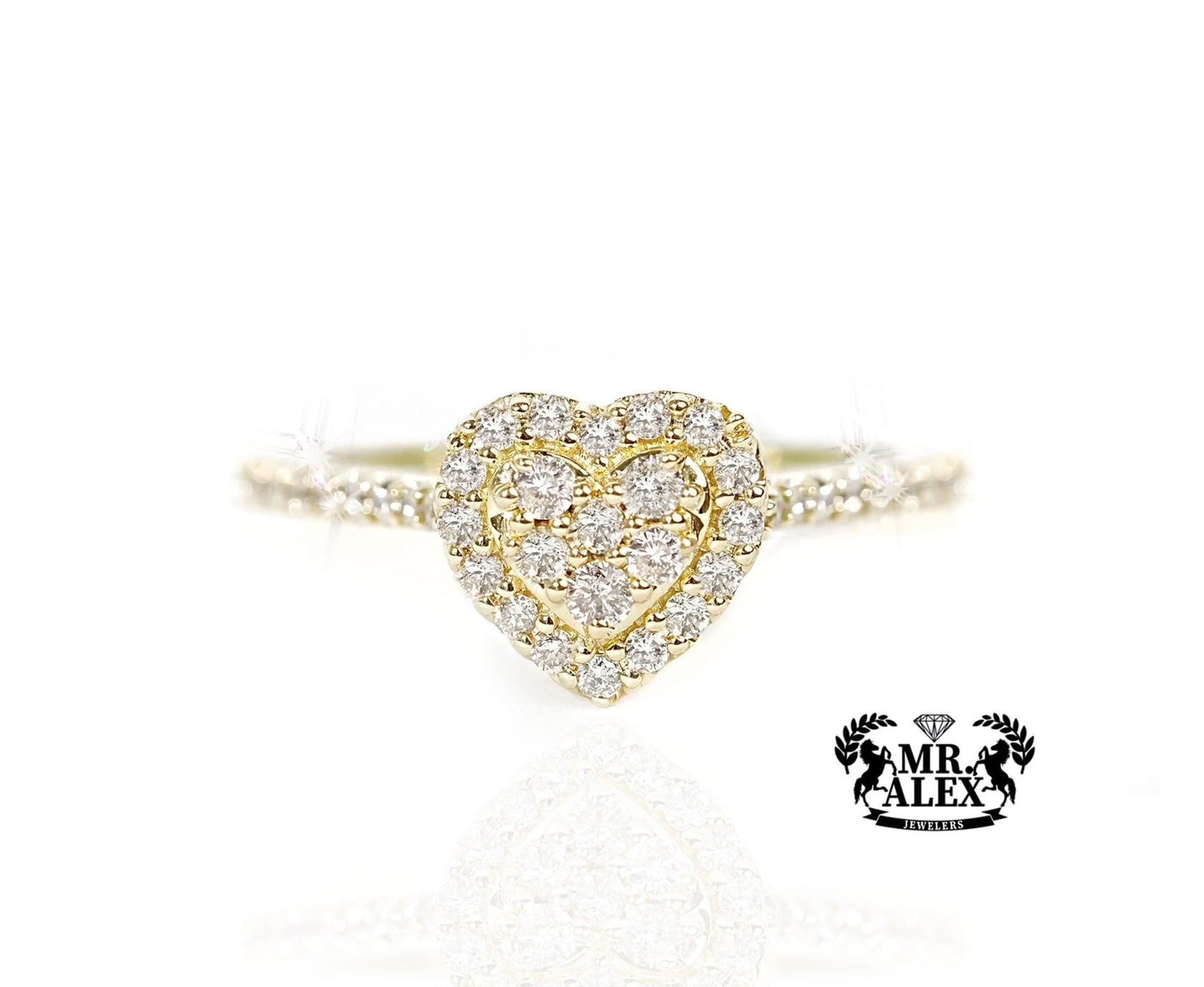 10k Gold Heart Radiance Diamond Ring 0.40ct - Mr. Alex Jewelry