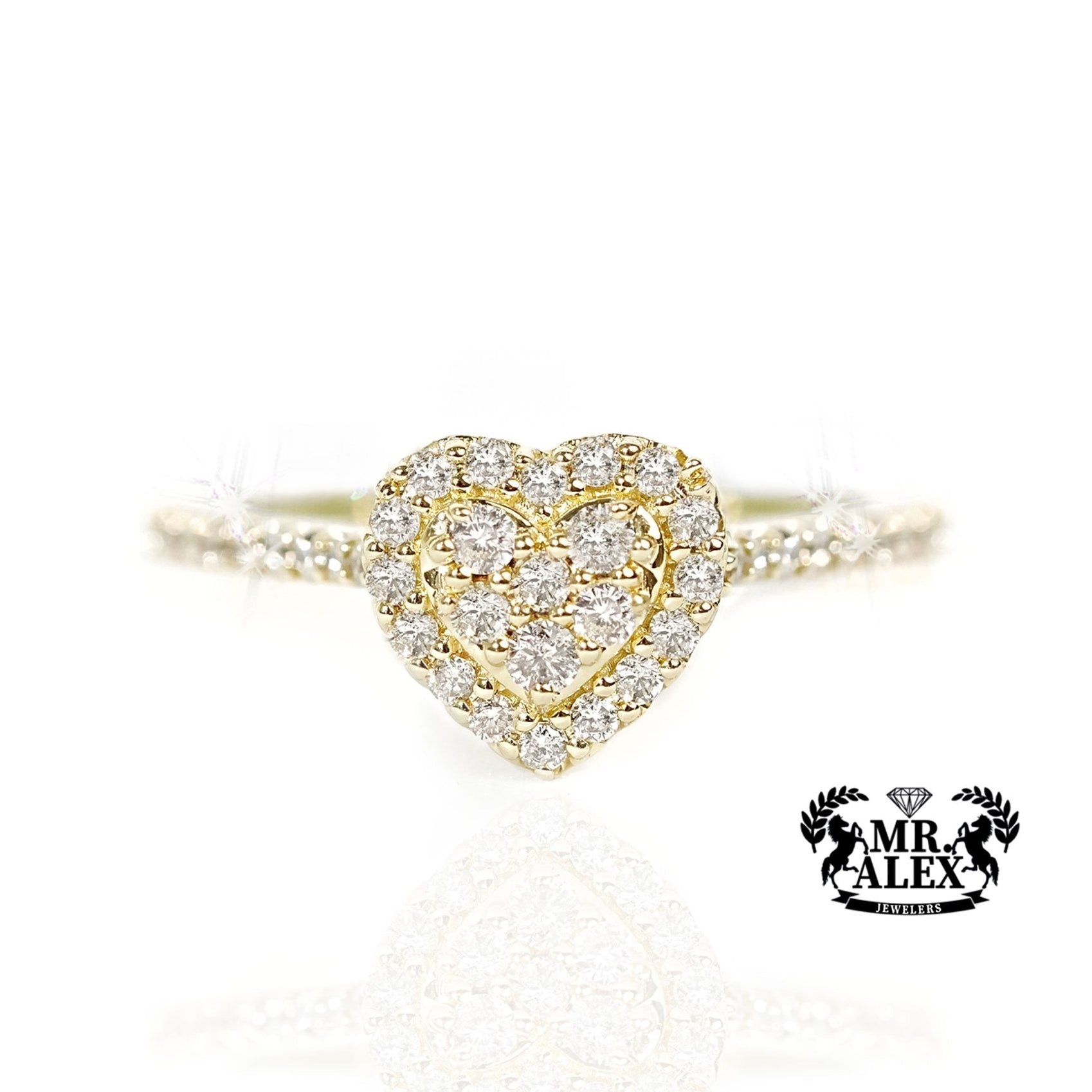 10k Gold Heart Radiance Diamond Ring 0.40ct - Mr. Alex Jewelry
