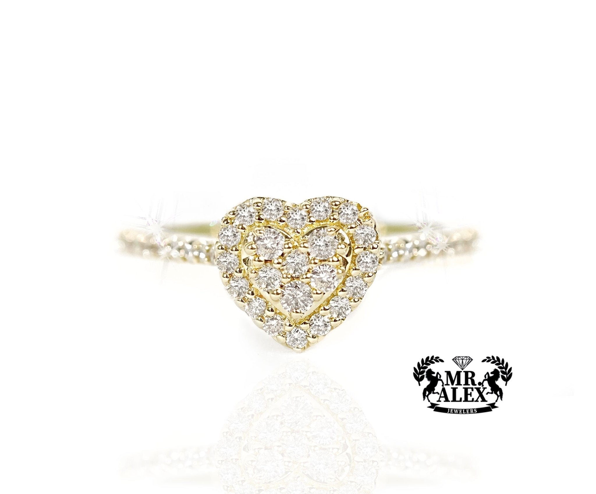 10k Gold Heart Radiance Diamond Ring 0.40ct - Mr. Alex Jewelry