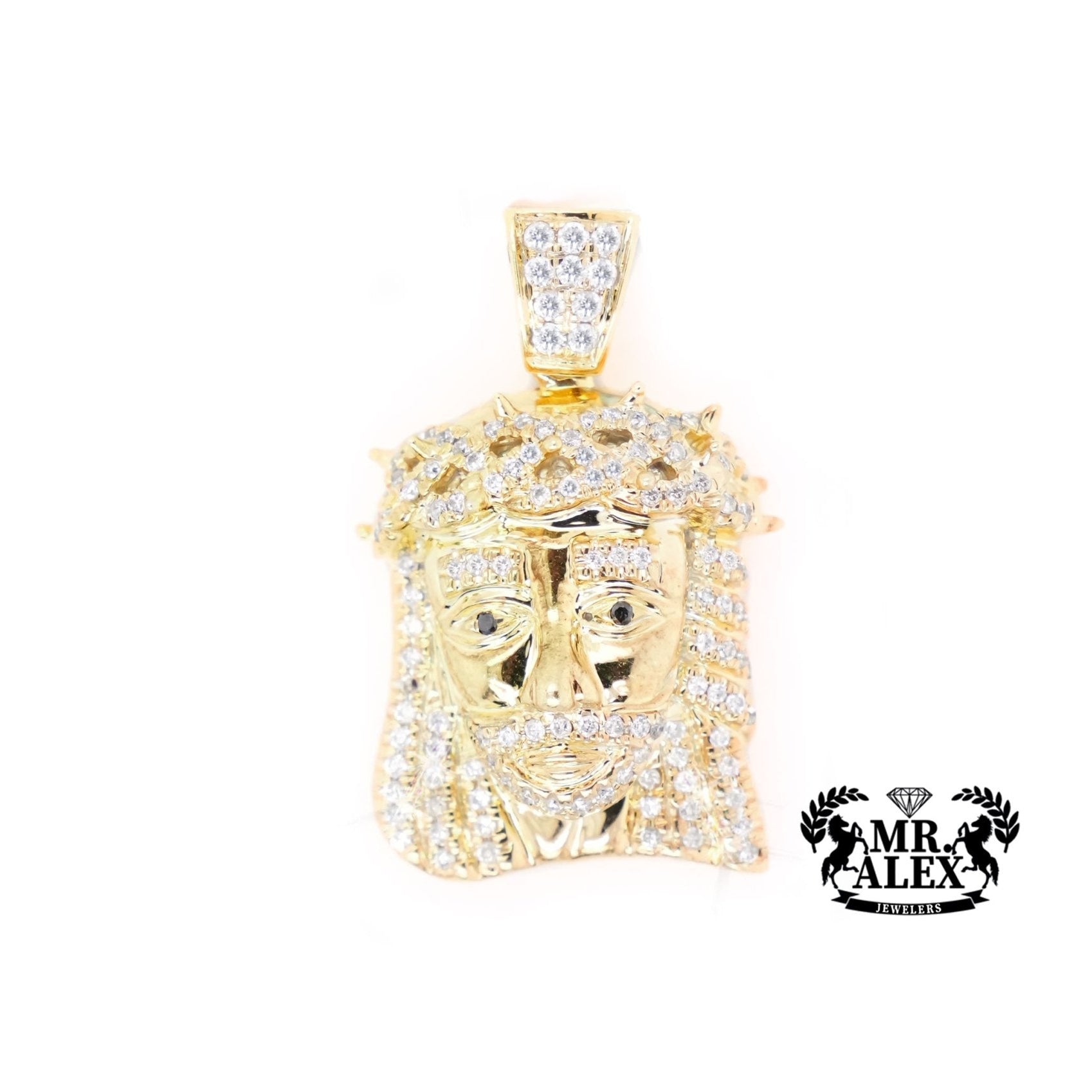 10K Gold Jesus Diamond Pendant with 0.68 ct - Mr. Alex Jewelry