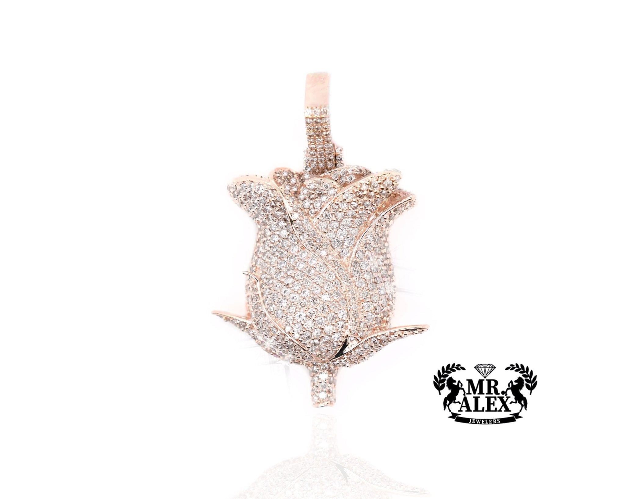 10K Gold Leaf of Nature Pendant with 3.40 ct - Mr. Alex Jewelry