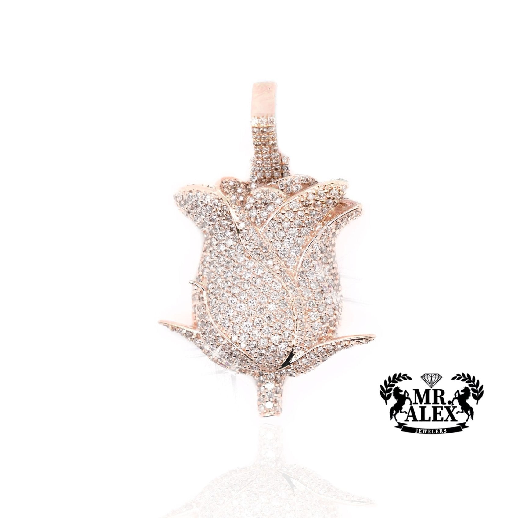 10K Gold Leaf of Nature Pendant with 3.40 ct - Mr. Alex Jewelry