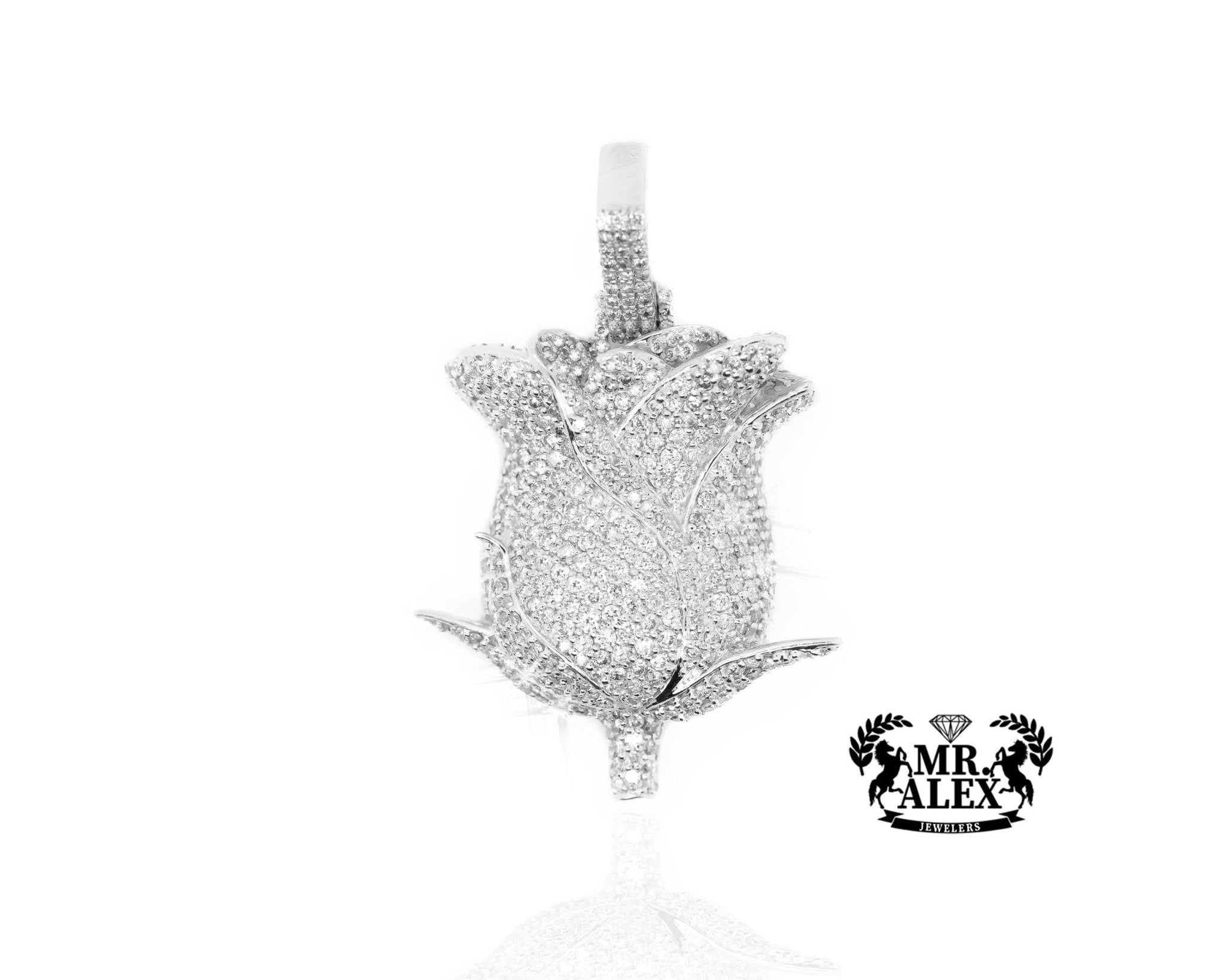 10K Gold Leaf of Nature Pendant with 3.40 ct - Mr. Alex Jewelry