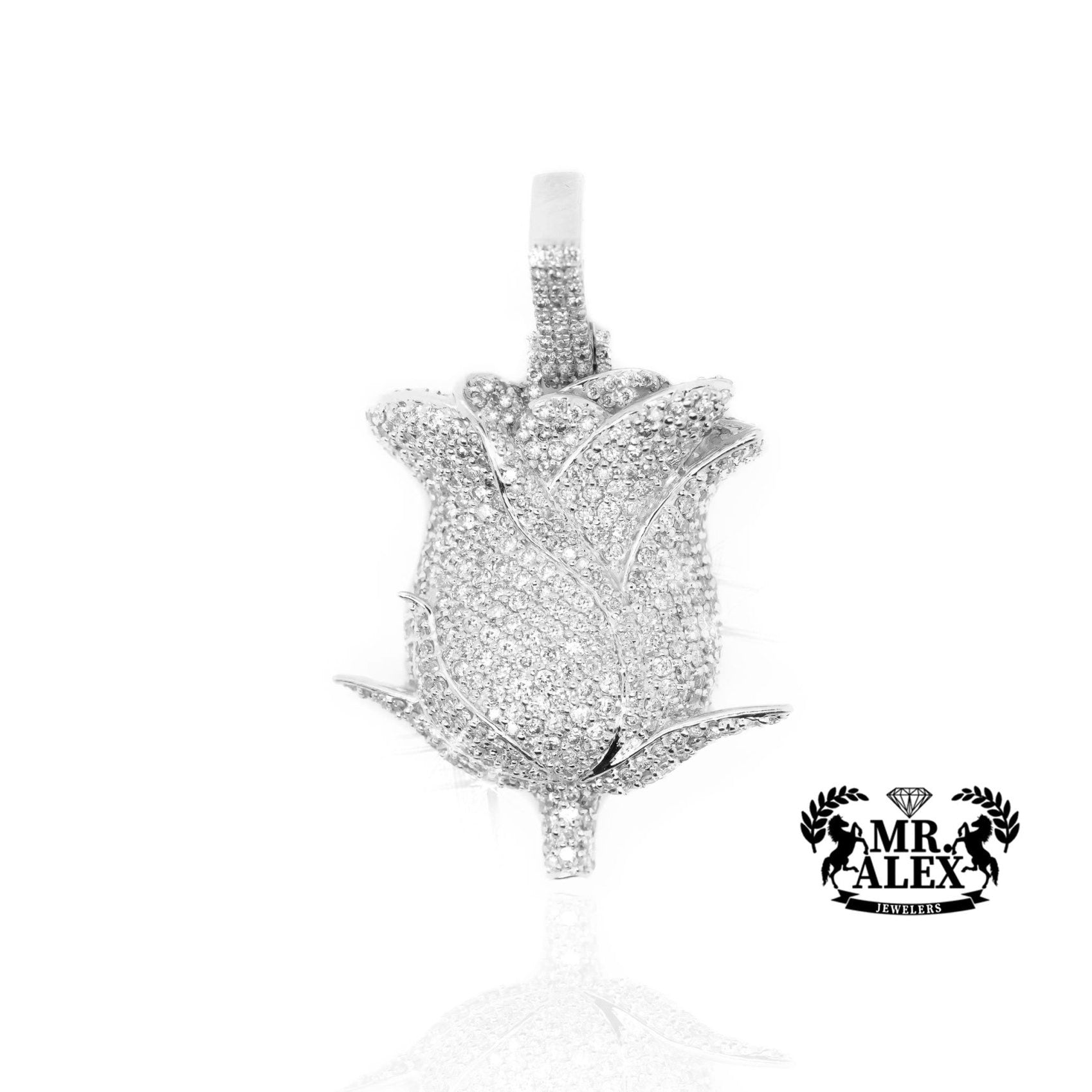 10K Gold Leaf of Nature Pendant with 3.40 ct - Mr. Alex Jewelry