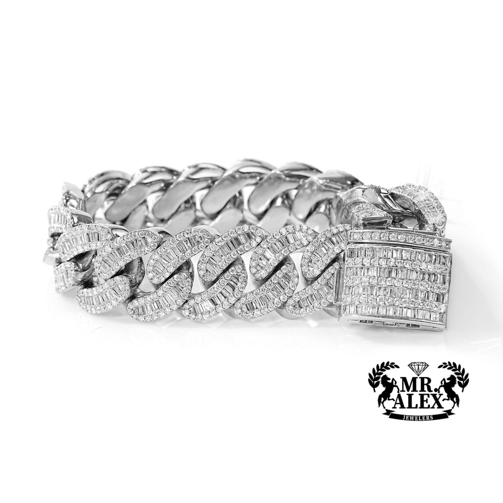10k Gold Luxe Cuban Link Diamond Bracelet 11.5mm 6.45ct - Mr. Alex Jewelry