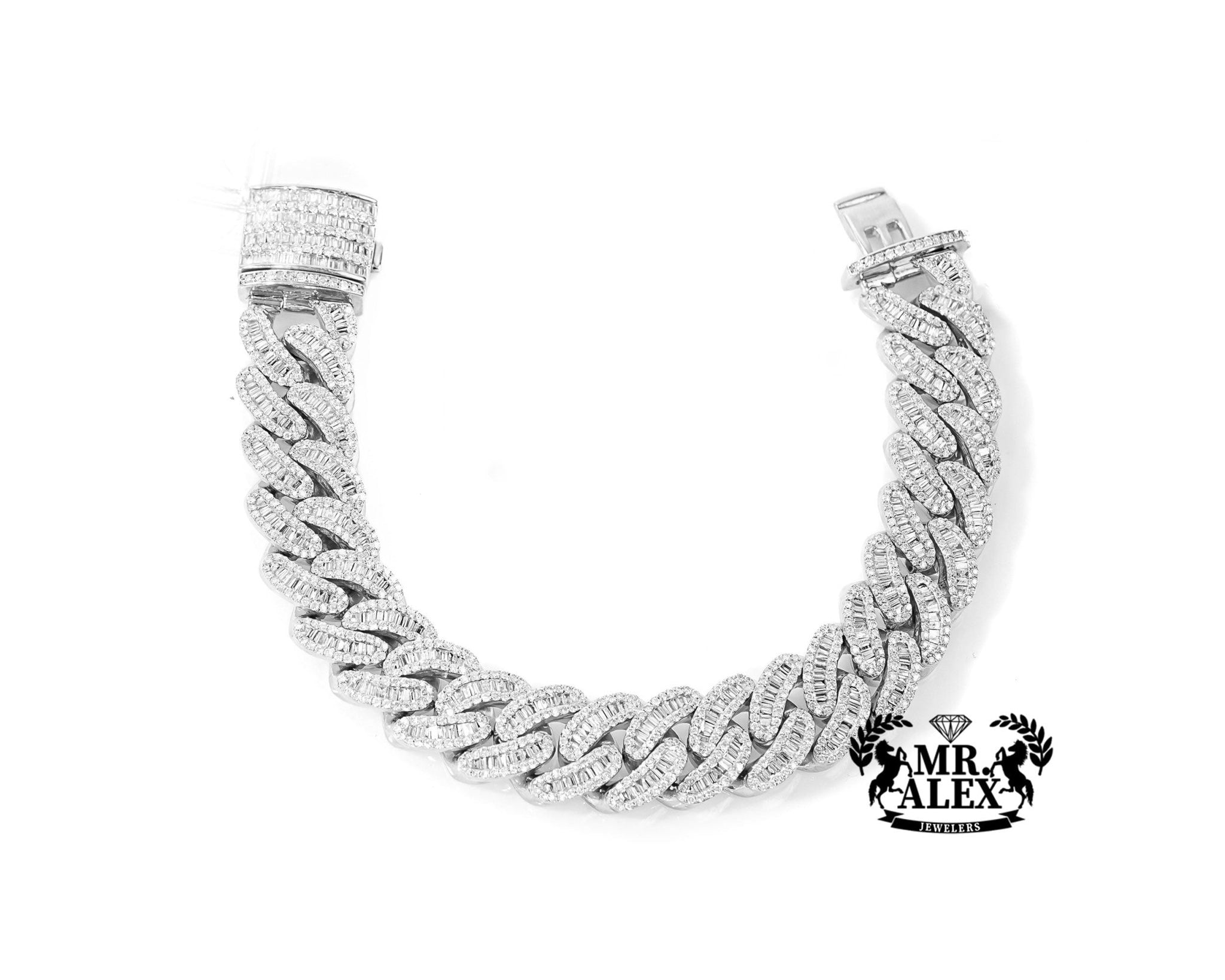 10k Gold Luxe Cuban Link Diamond Bracelet 11.5mm 6.45ct - Mr. Alex Jewelry