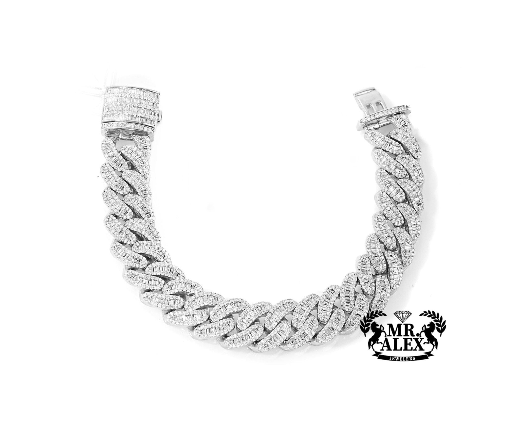 10k Gold Luxe Cuban Link Diamond Bracelet 11.5mm 6.45ct - Mr. Alex Jewelry