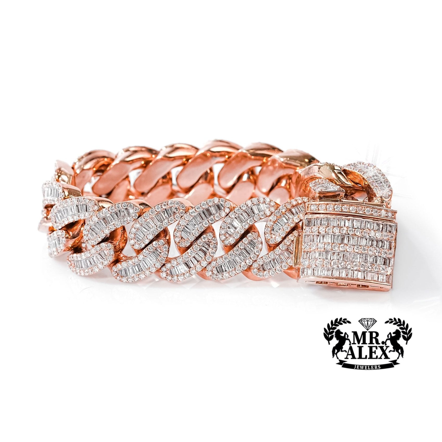 10k Gold Luxe Cuban Link Diamond Bracelet 11.5mm 6.45ct - Mr. Alex Jewelry