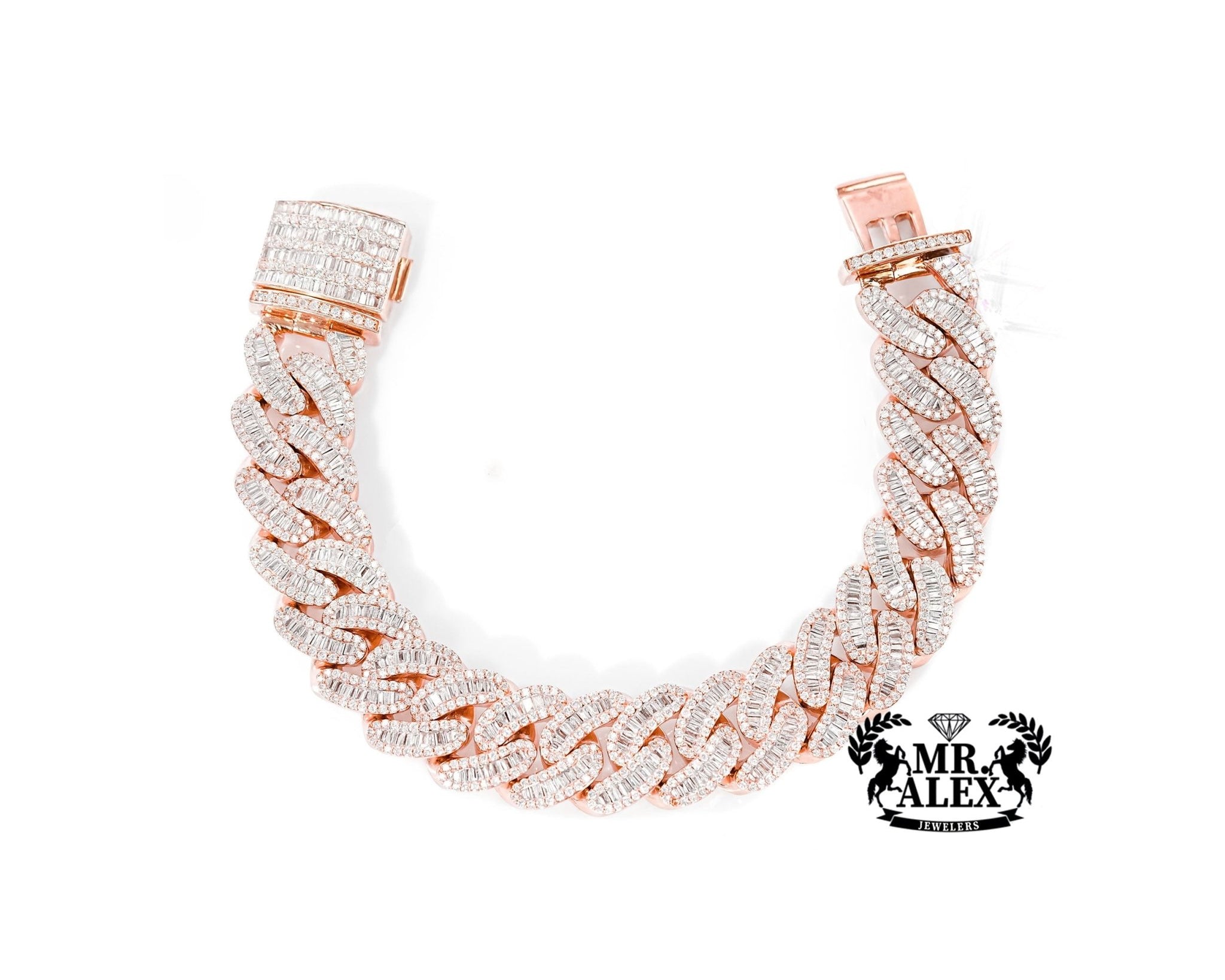 10k Gold Luxe Cuban Link Diamond Bracelet 15.5mm 9.95ct - Mr. Alex Jewelry