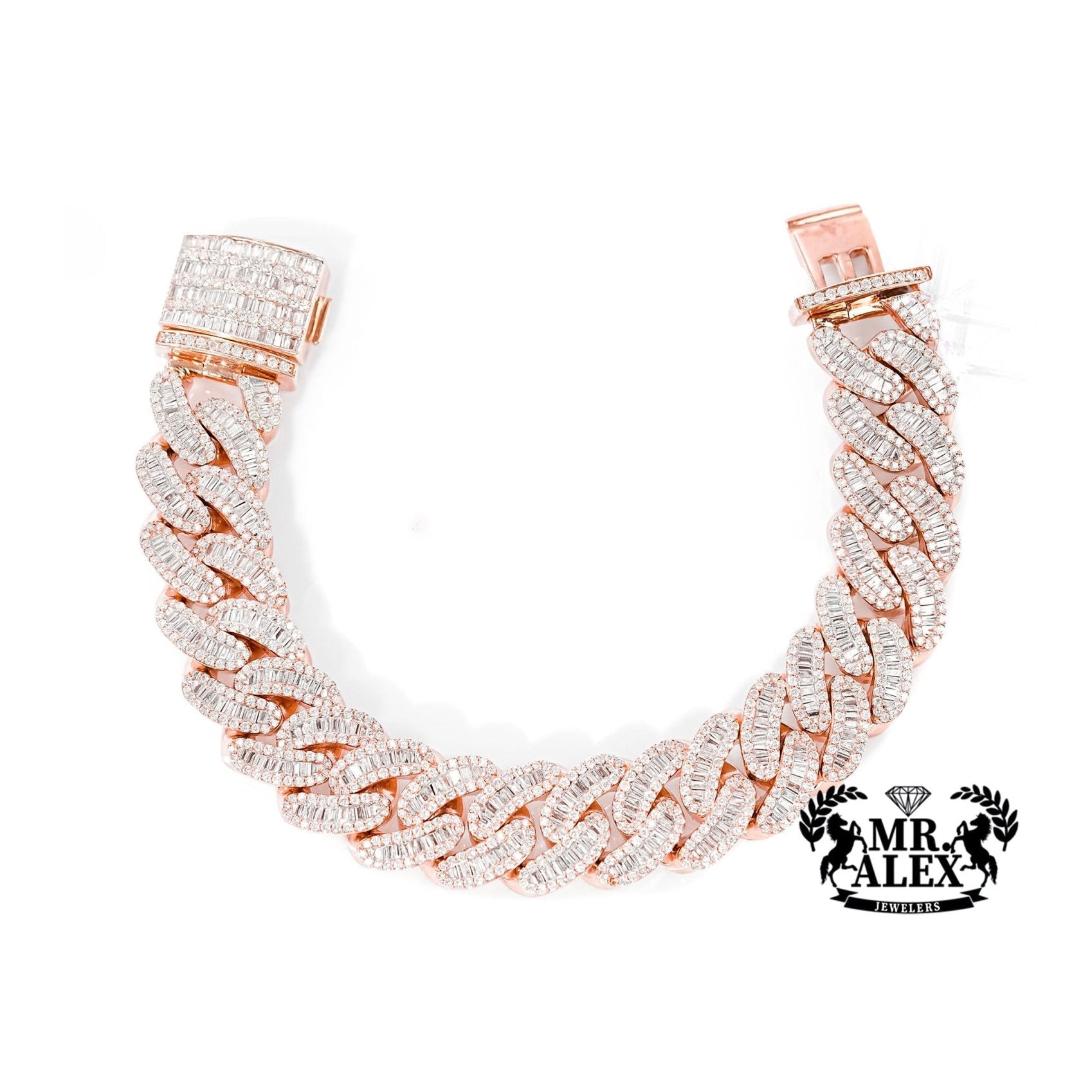 10k Gold Luxe Cuban Link Diamond Bracelet 15.5mm 9.95ct - Mr. Alex Jewelry
