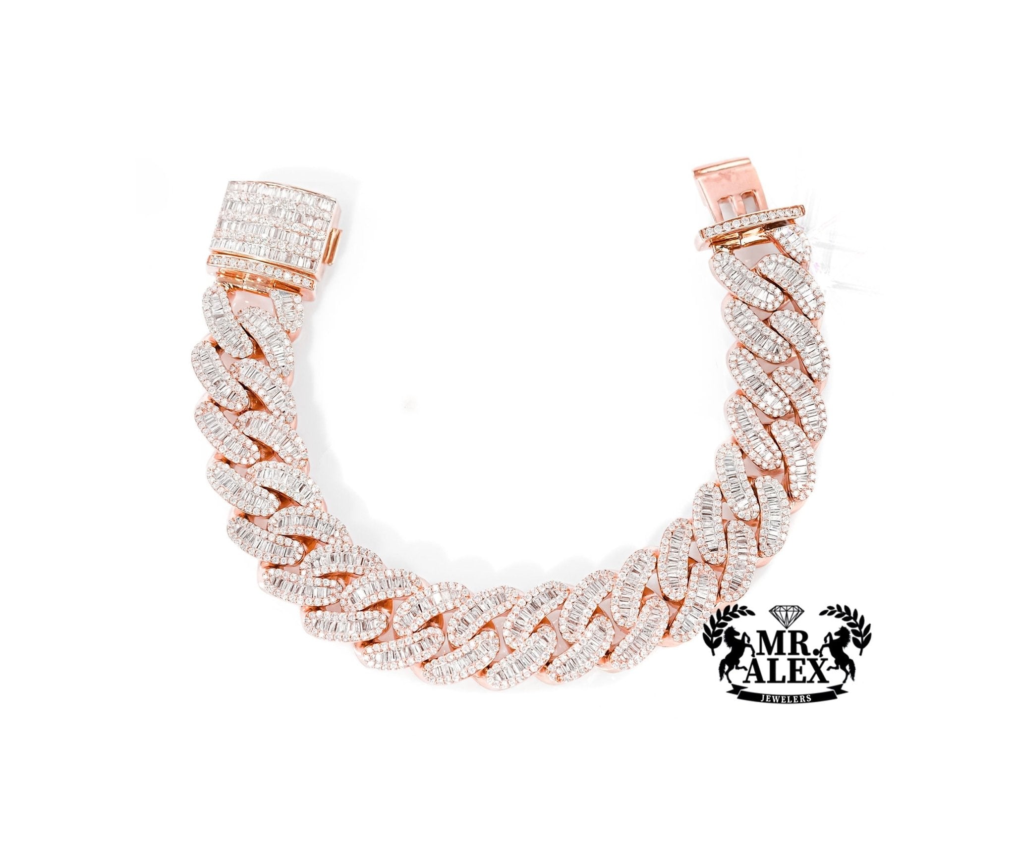 10k Gold Luxe Cuban Link Diamond Bracelet 15.5mm 9.95ct - Mr. Alex Jewelry