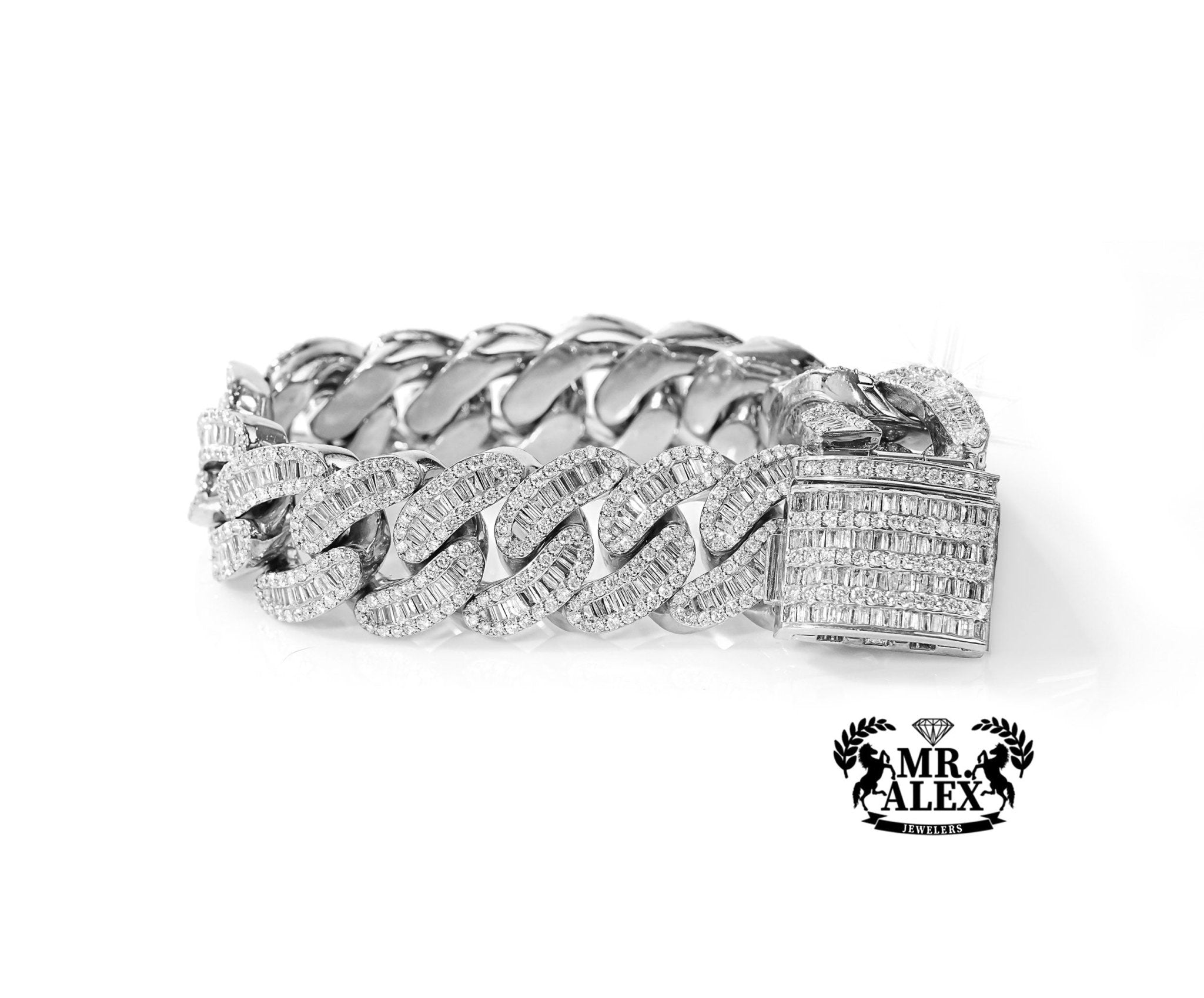 10k Gold Luxe Cuban Link Diamond Bracelet 17.0mm 11.50ct - Mr. Alex Jewelry