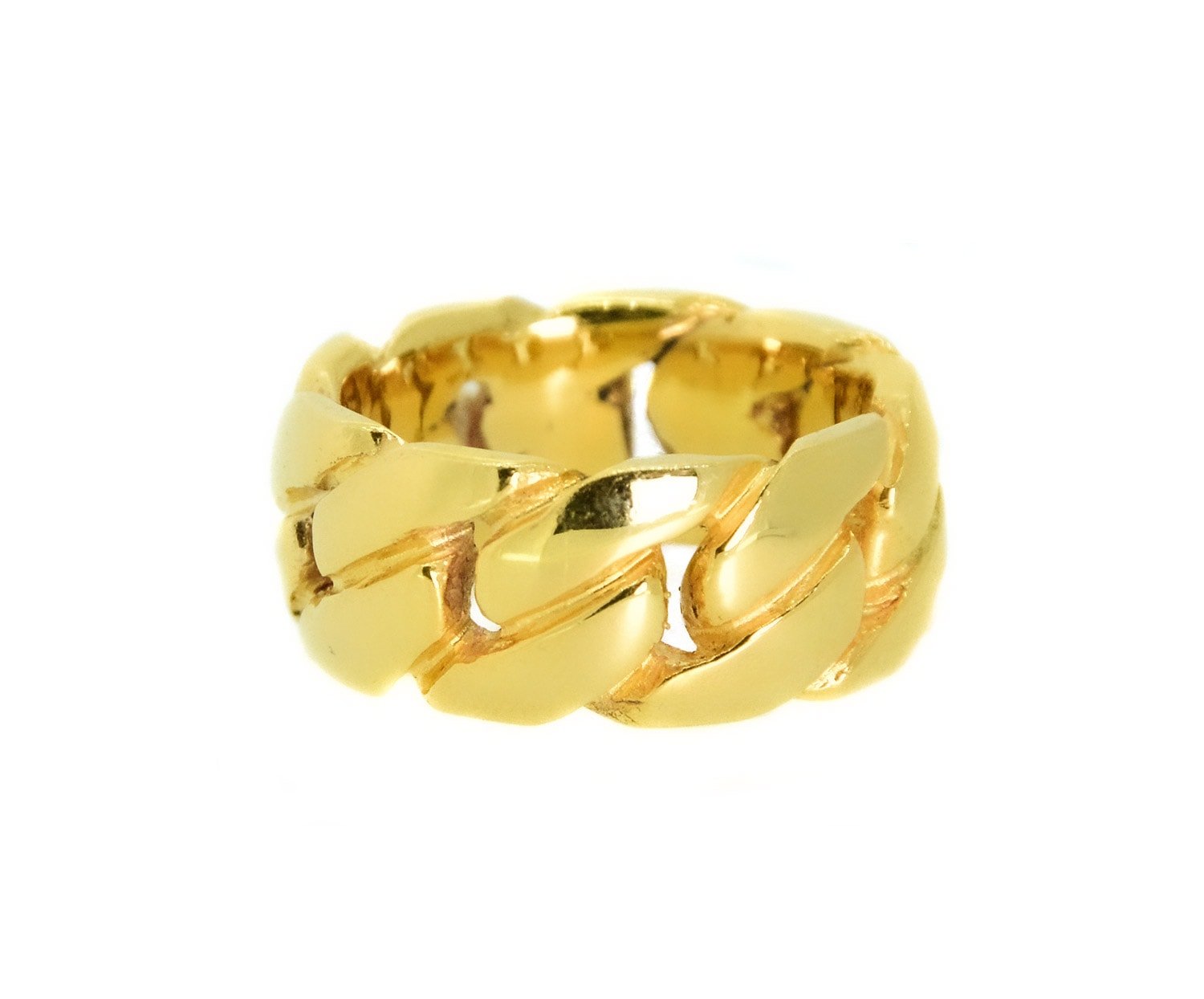 10K Gold Miami Cuban Link Ring 11mm - Mr. Alex Jewelry