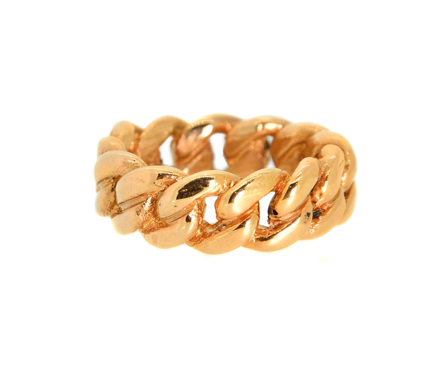 10K Gold Miami Cuban Link Ring 8mm - Mr. Alex Jewelry