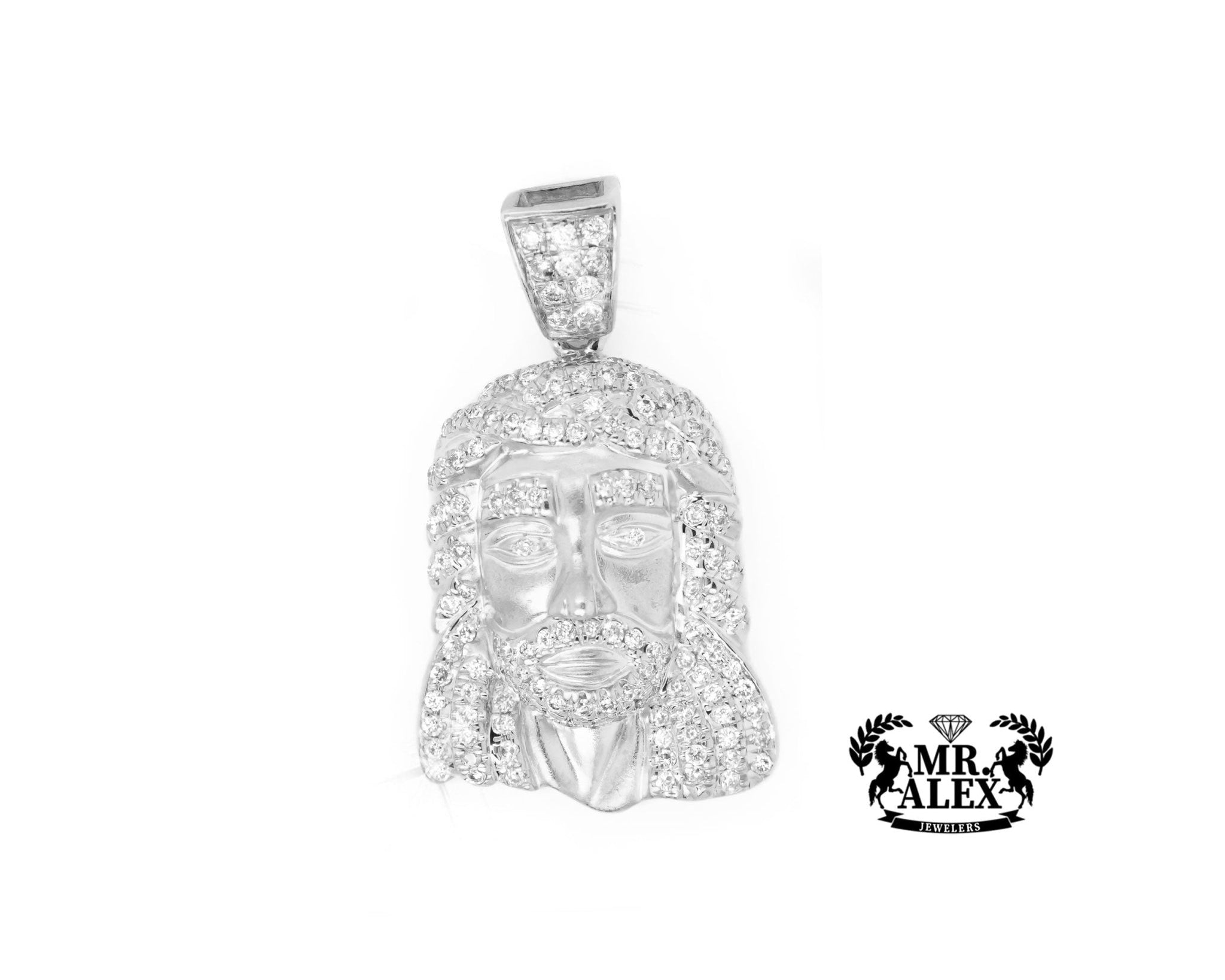 10K Gold Sacred Heart of Jesus Pendant with 0.68ct - Mr. Alex Jewelry