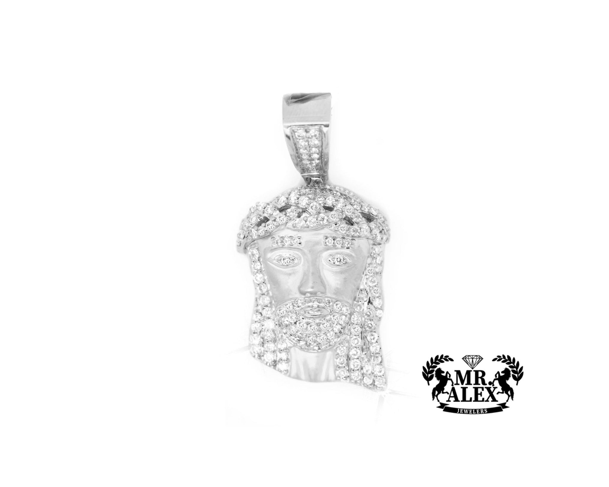 10K Gold Sacred Heart of Jesus Pendant with 1.35ct - Mr. Alex Jewelry