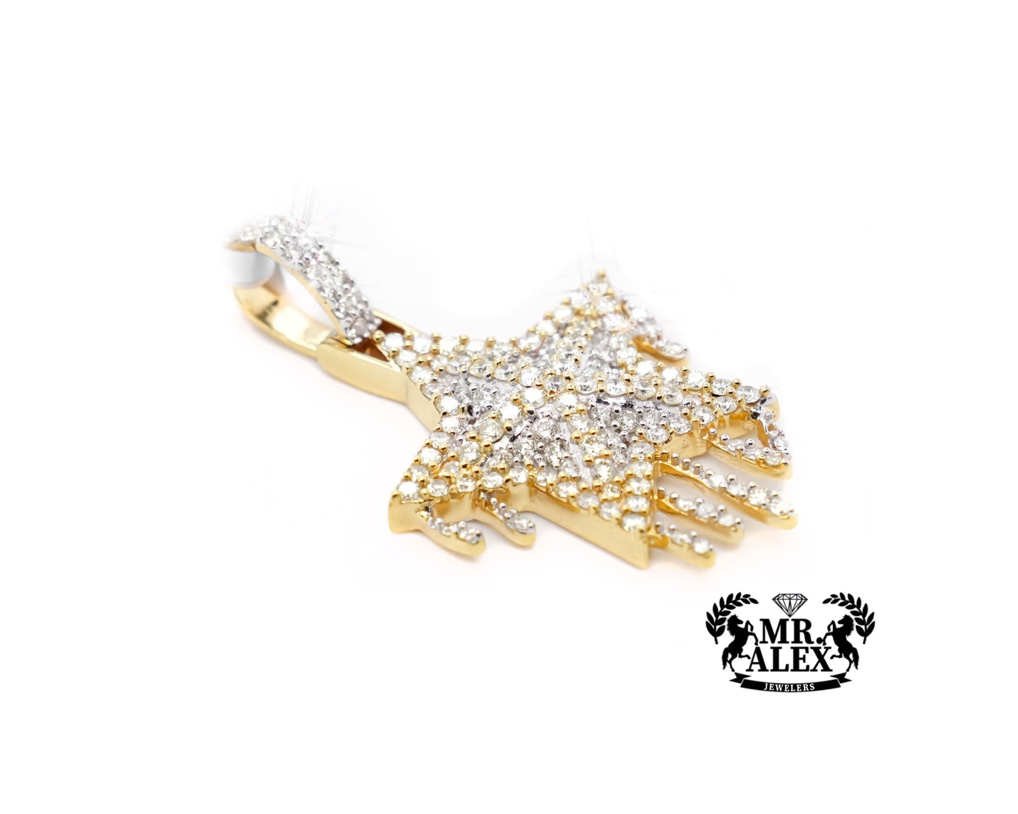 10K Gold Shooting Star Pendant with 1.75ct - Mr. Alex Jewelry