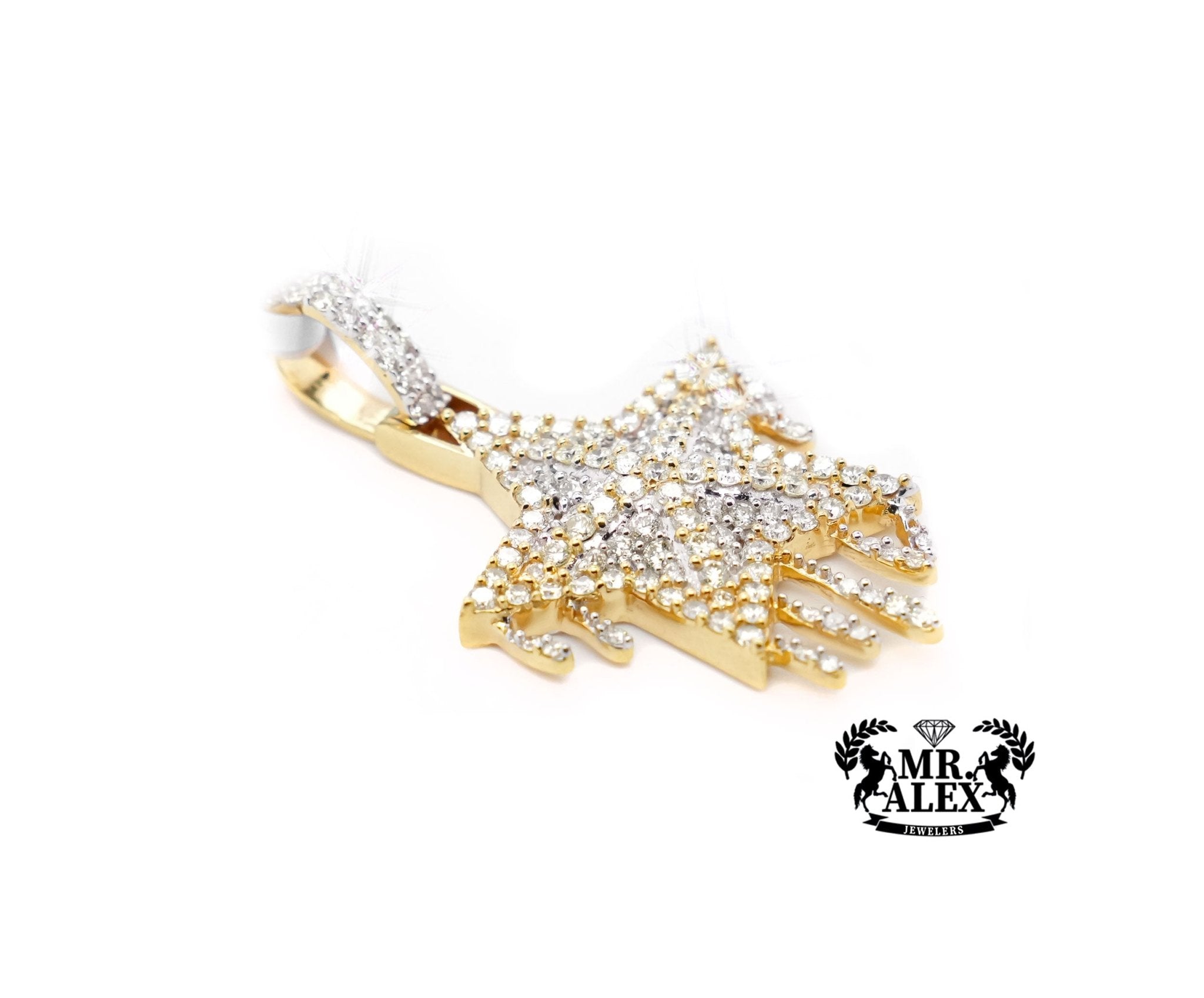 10K Gold Shooting Star Pendant with 1.75ct - Mr. Alex Jewelry