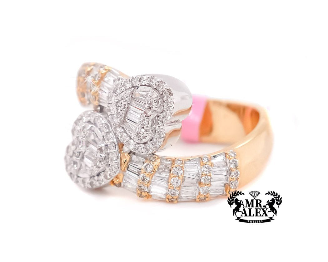 10k Heart Diamond Ring with Baguettes 0.90ct - Mr. Alex Jewelry