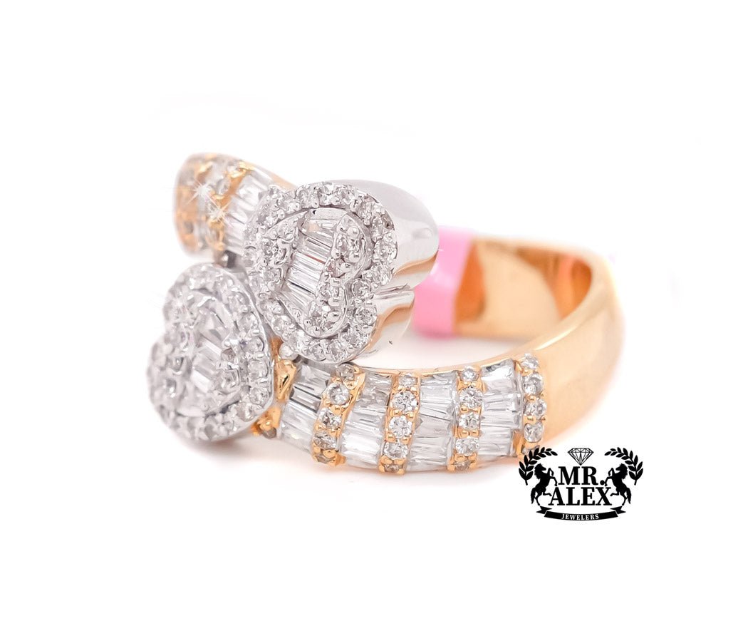10k Heart Diamond Ring with Baguettes 0.90ct - Mr. Alex Jewelry