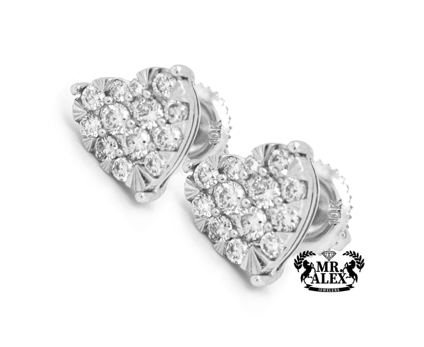 10K Heart Diamond Stud Earrings 0.50CT - Mr. Alex Jewelry