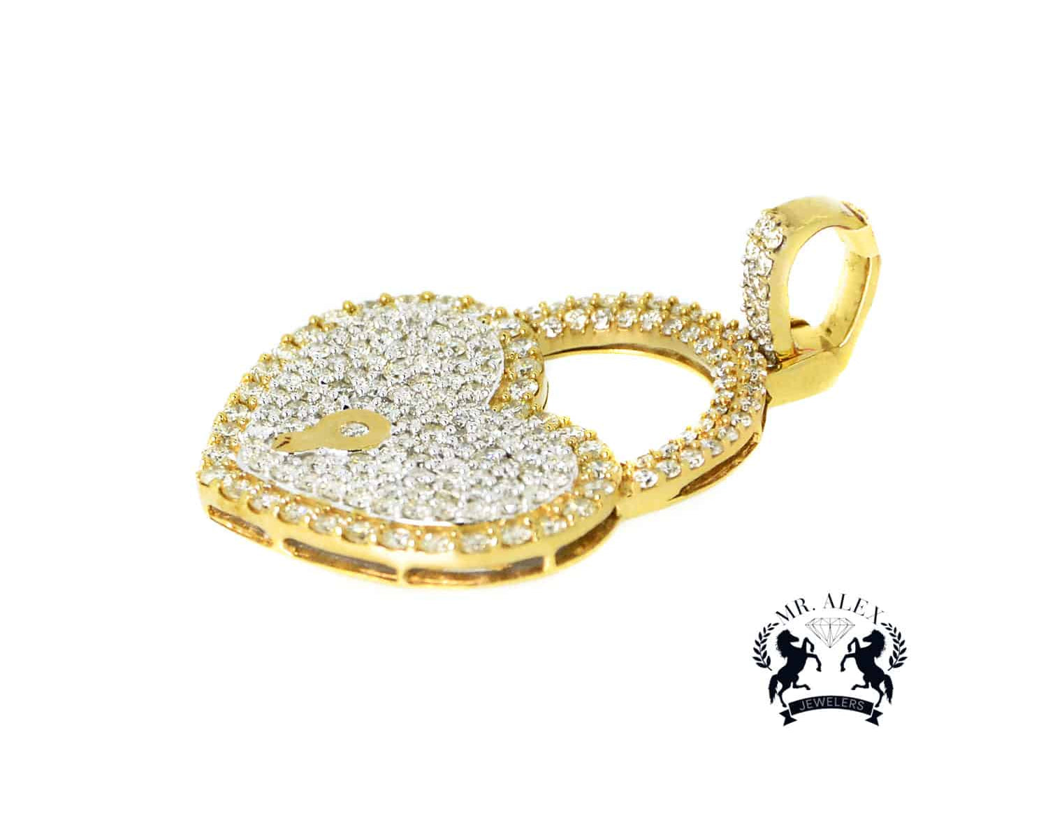 10k Heart Locked Diamond Pendants Hip Hop 2.75CT - Mr. Alex Jewelry