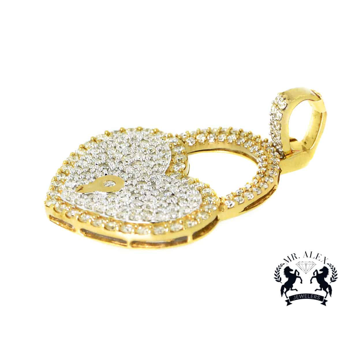 10k Heart Locked Diamond Pendants Hip Hop 2.75CT - Mr. Alex Jewelry