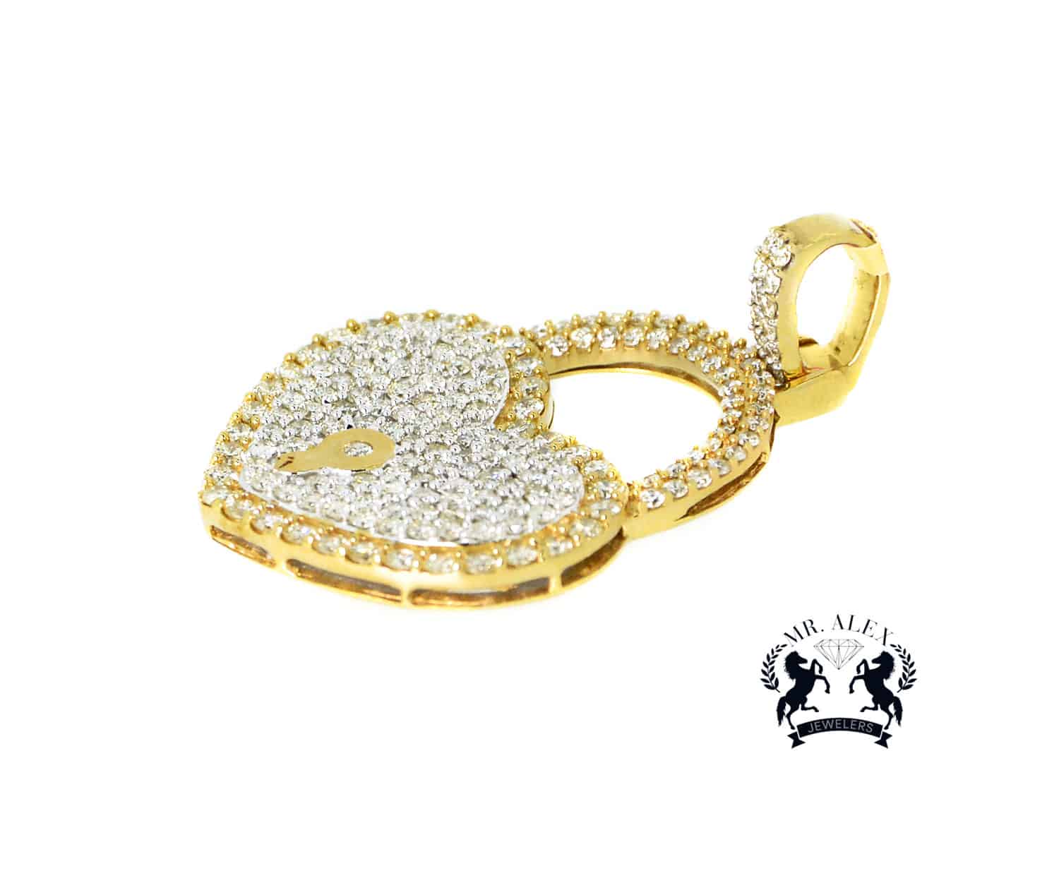 10k Heart Locked Diamond Pendants Hip Hop 2.75CT - Mr. Alex Jewelry