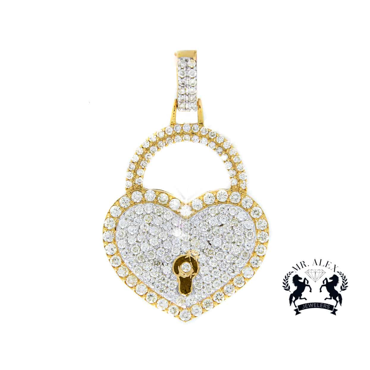 10k Heart Locked Diamond Pendants Hip Hop 2.75CT - Mr. Alex Jewelry