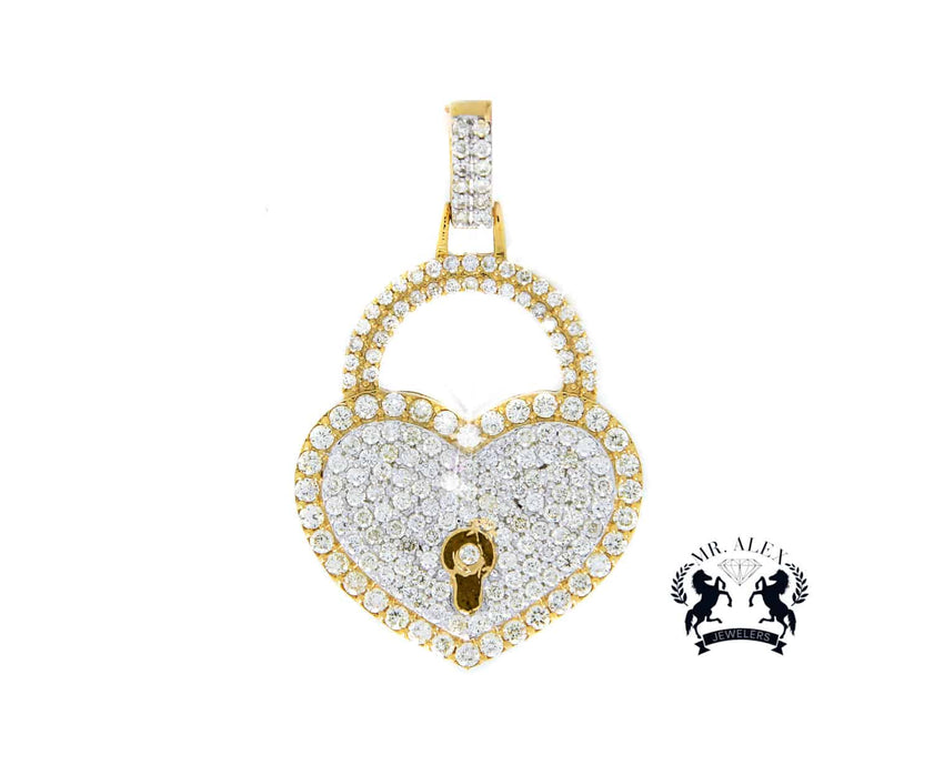 10k Heart Locked Diamond Pendants Hip Hop 2.75CT - Mr. Alex Jewelry