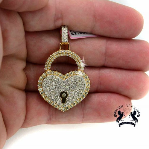 10k Heart Locked Diamond Pendants Hip Hop 2.75CT - Mr. Alex Jewelry