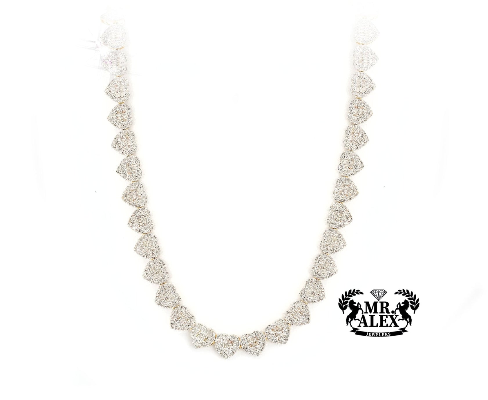 10K Heart-Shaped Diamond Necklace 8.45ct - Mr. Alex Jewelry