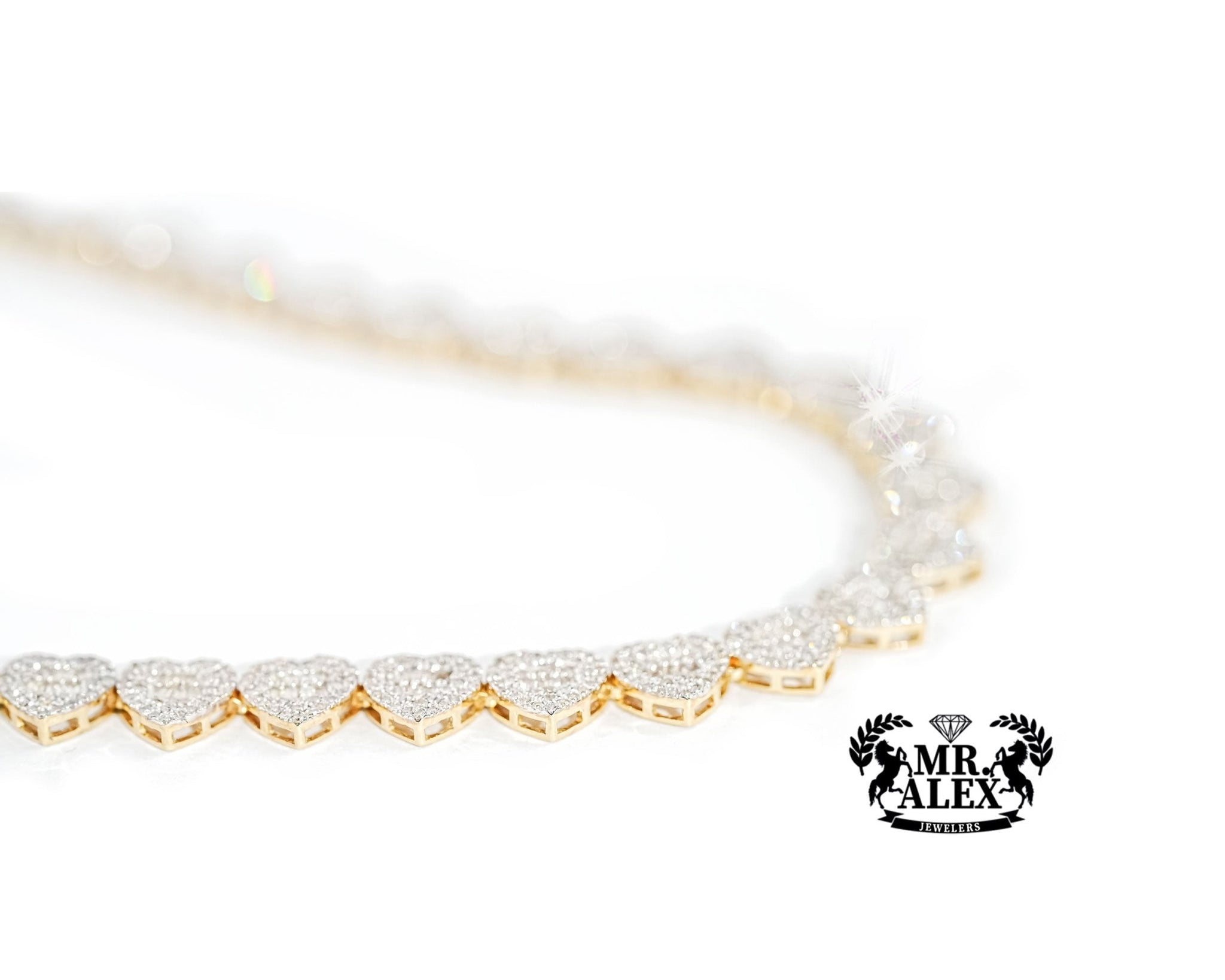 10K Heart-Shaped Diamond Necklace 8.45ct - Mr. Alex Jewelry