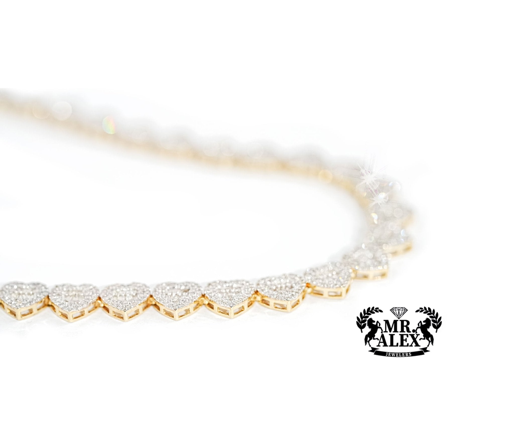 10K Heart-Shaped Diamond Necklace 8.45ct - Mr. Alex Jewelry