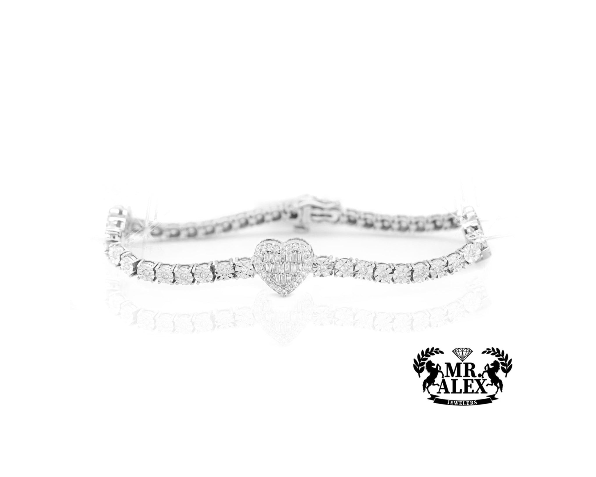 10K Heartfelt Diamond Tennis Bracelet 1.25ct - Mr. Alex Jewelry