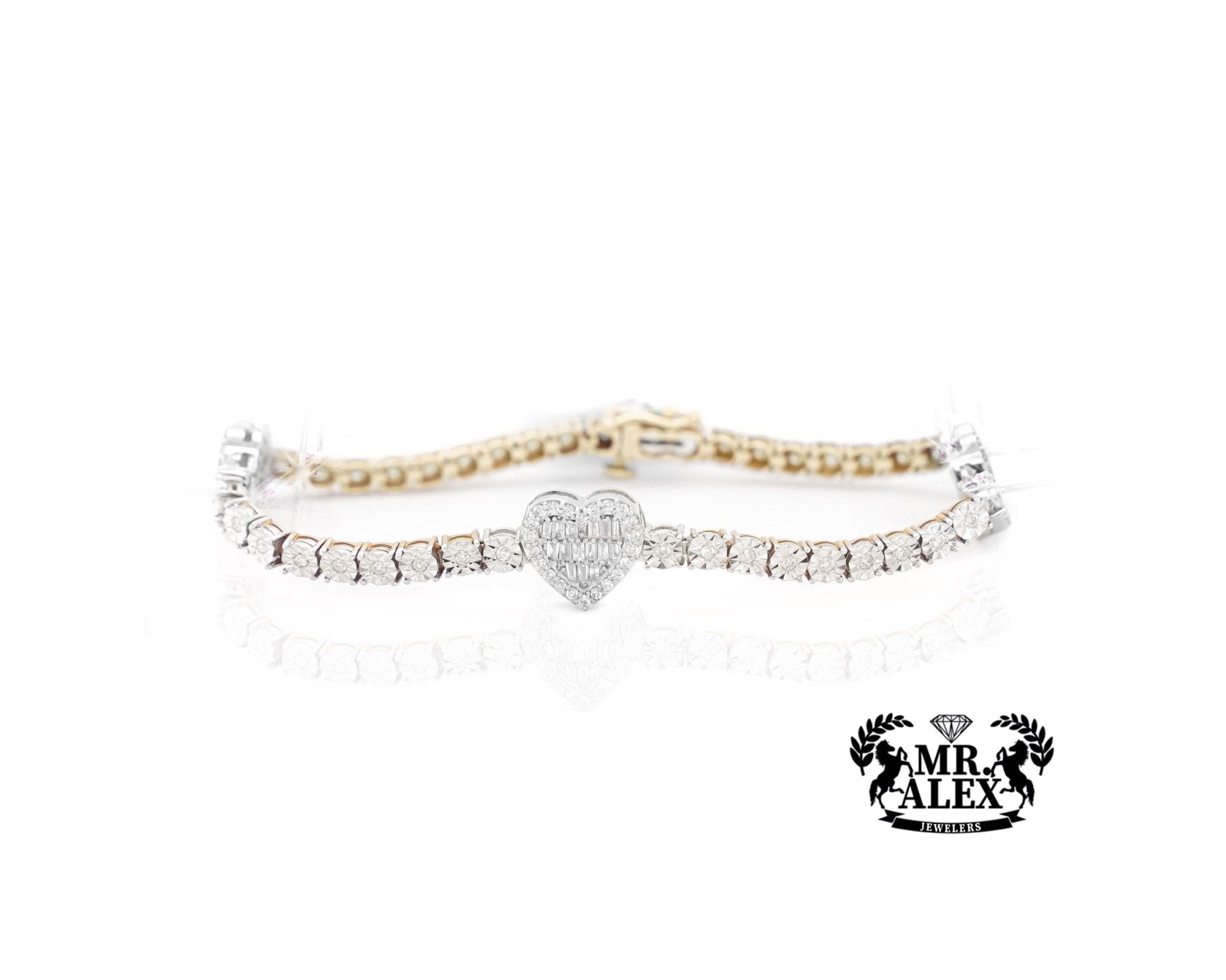 10K Heartfelt Diamond Tennis Bracelet 1.25ct - Mr. Alex Jewelry
