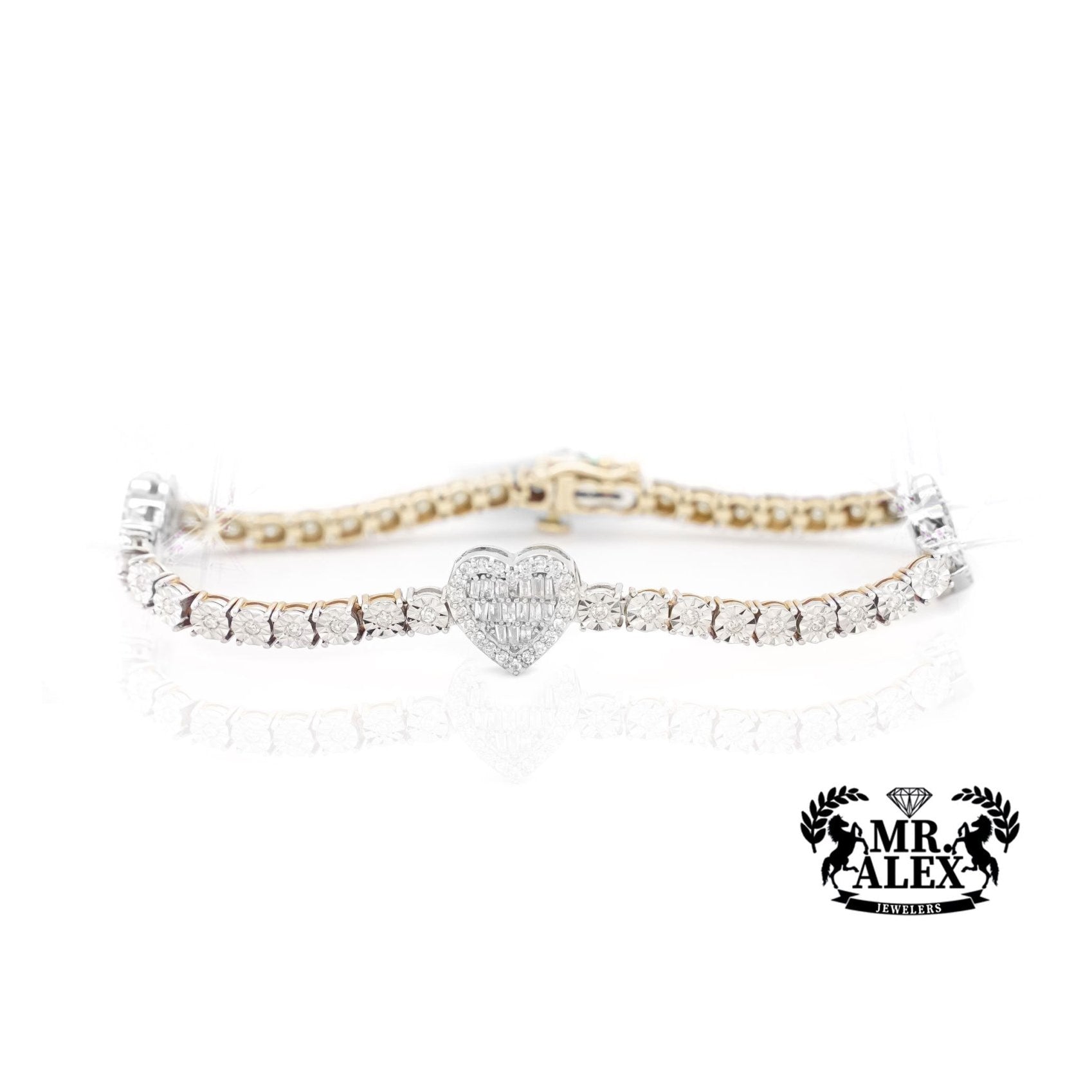 10K Heartfelt Diamond Tennis Bracelet 1.25ct - Mr. Alex Jewelry