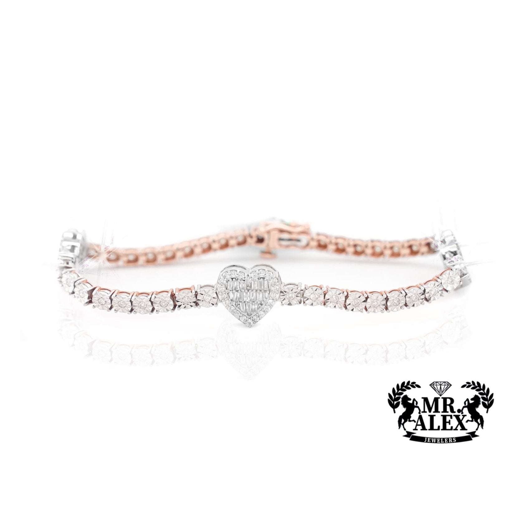 10K Heartfelt Diamond Tennis Bracelet 1.25ct - Mr. Alex Jewelry