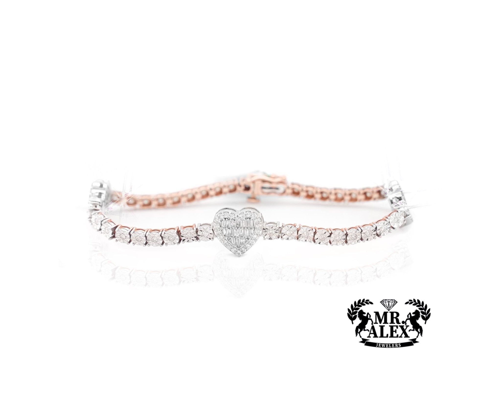 10K Heartfelt Diamond Tennis Bracelet 1.25ct - Mr. Alex Jewelry