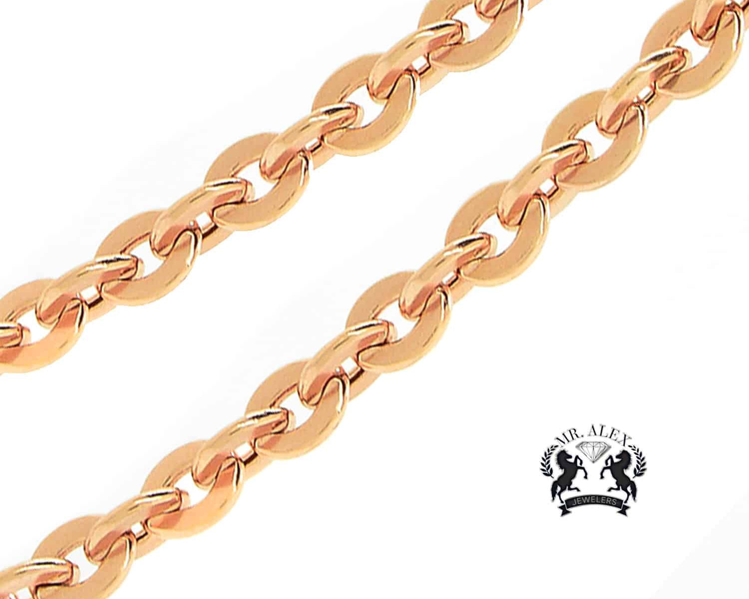 10K Hollow Chain Mariner Link Rose Gold 5.0 mm - Mr. Alex Jewelry