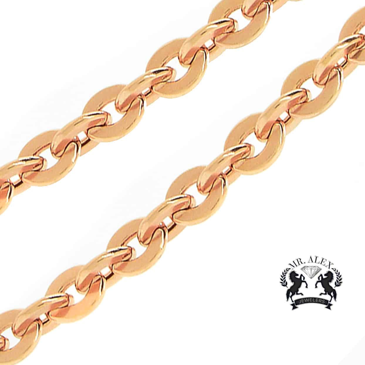 10K Hollow Chain Mariner Link Rose Gold 5.0 mm - Mr. Alex Jewelry