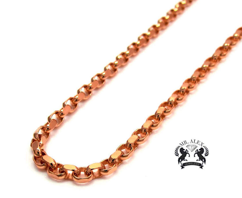 10K Hollow Chain Round Cable Rose Gold 3.5mm - Mr. Alex Jewelry