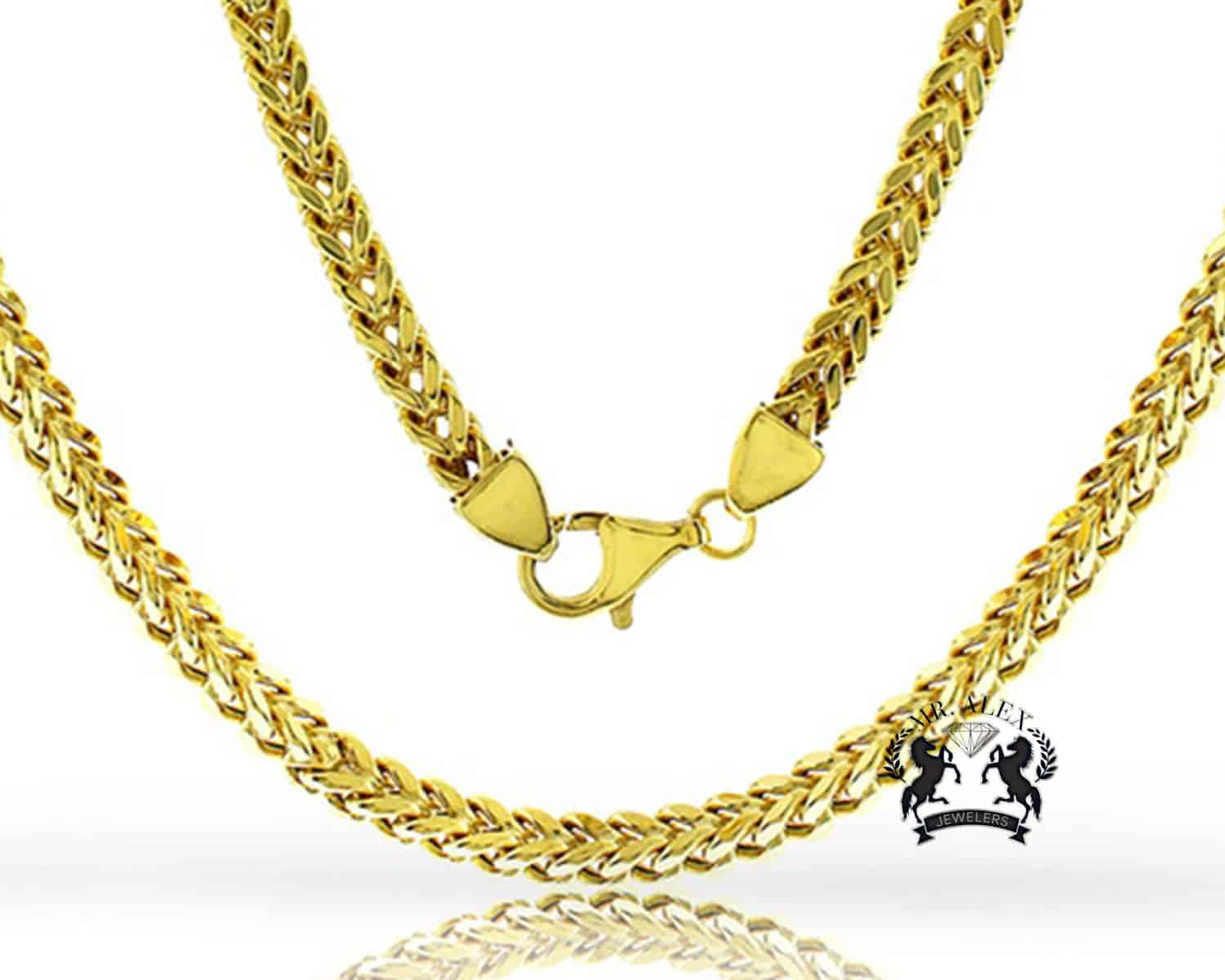 10K Hollow Franco Chain Yellow Gold - Mr. Alex Jewelry