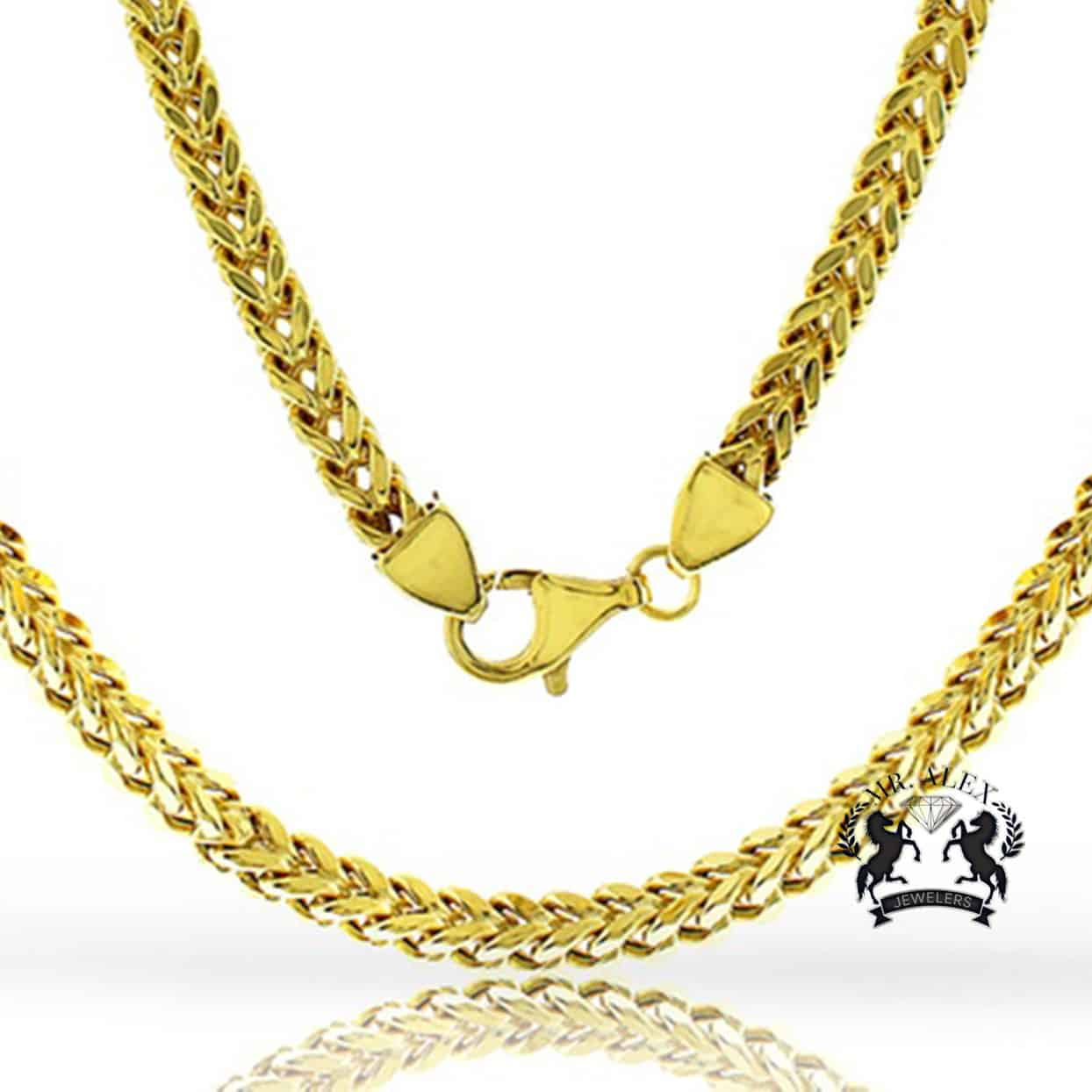 10K Hollow Franco Chain Yellow Gold - Mr. Alex Jewelry