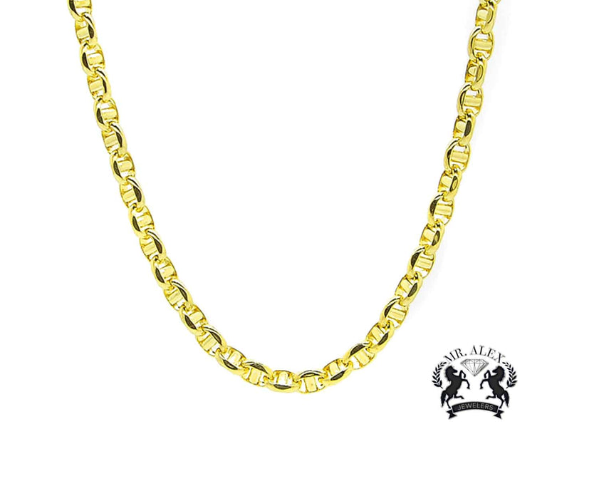 10k Hollow Italian Mariner Link Chain 4.0 mm Yellow Gold - Mr. Alex Jewelry