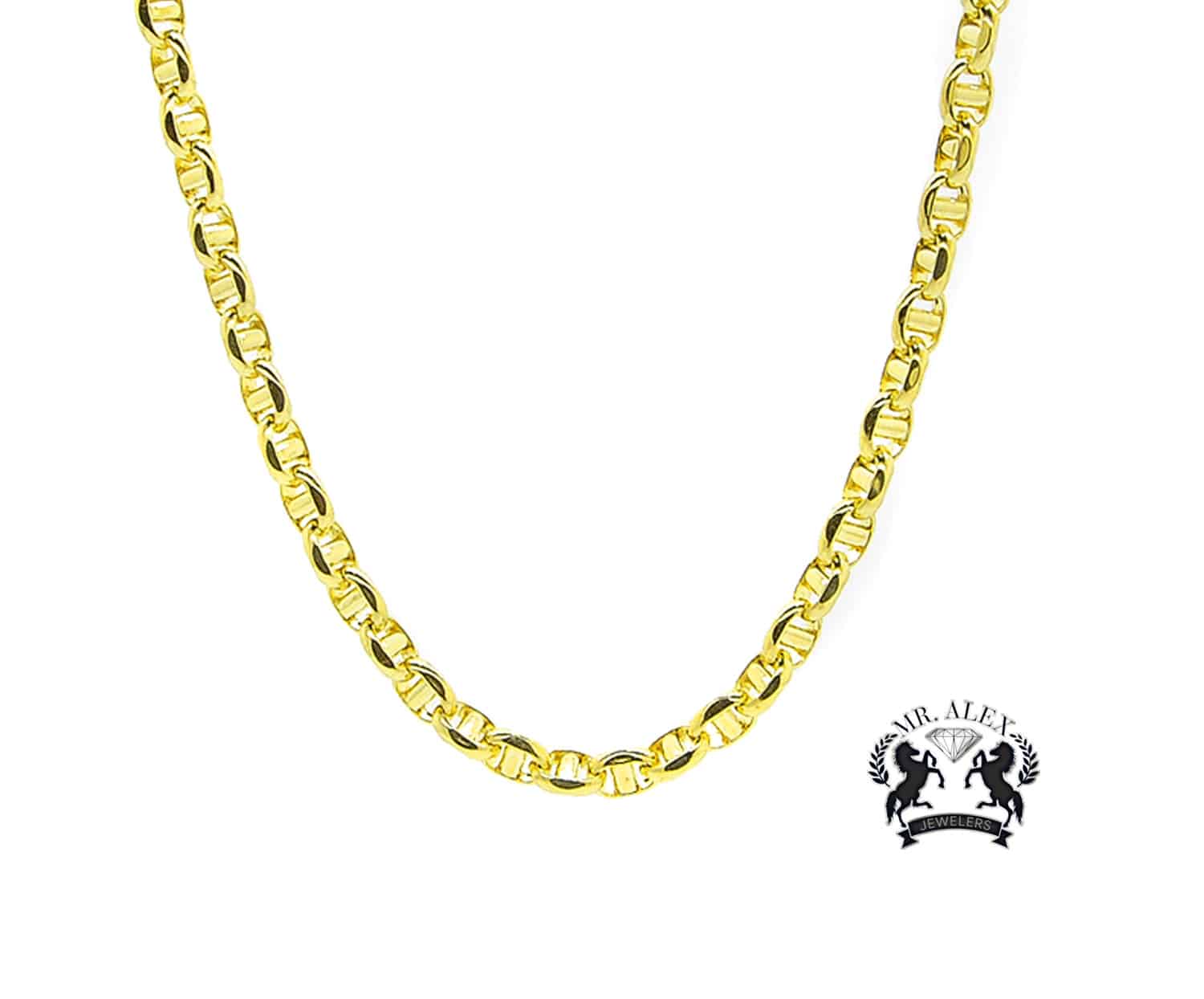10k Hollow Italian Mariner Link Chain 4.0 mm Yellow Gold - Mr. Alex Jewelry