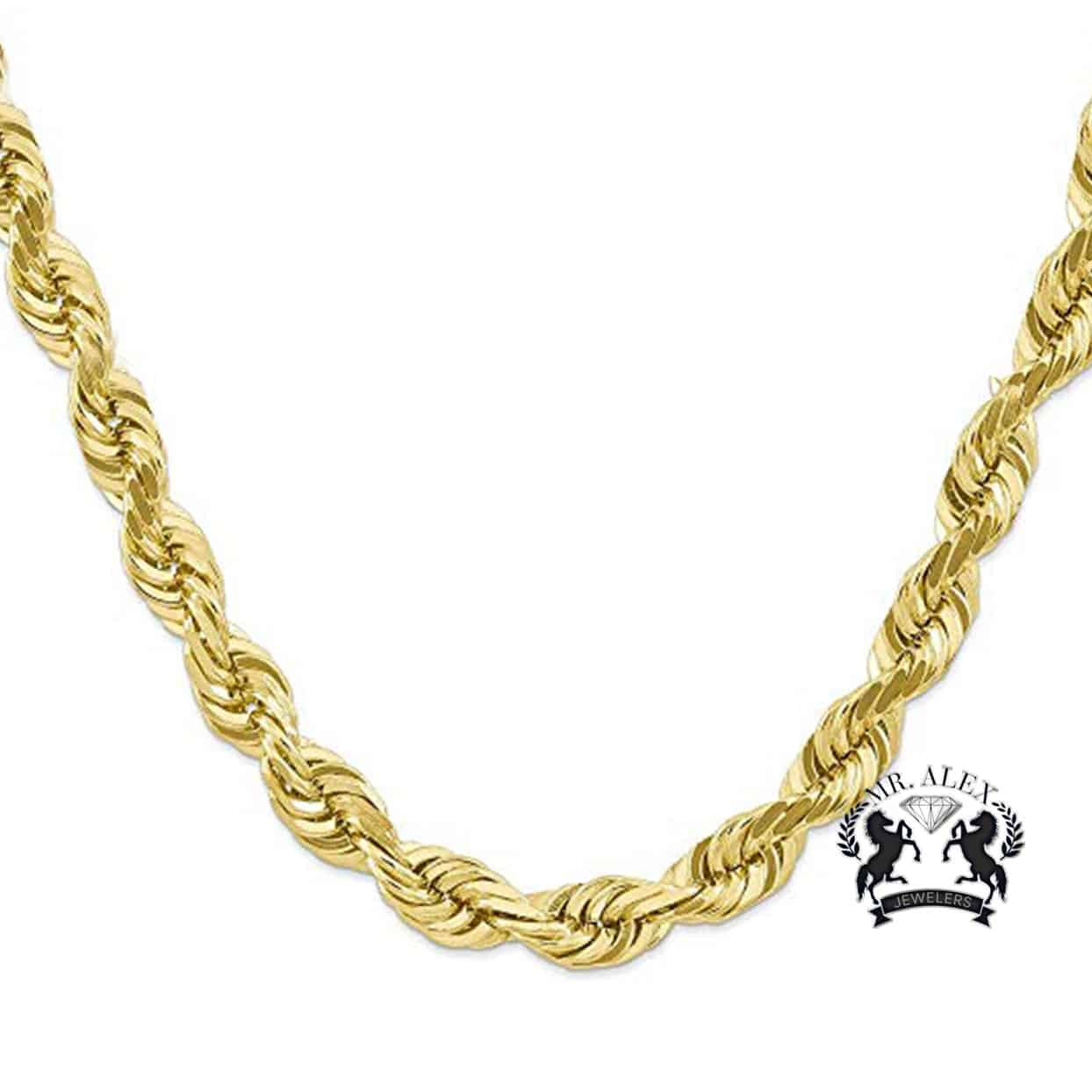 10K Hollow Rope Chain Yellow Gold - Mr. Alex Jewelry