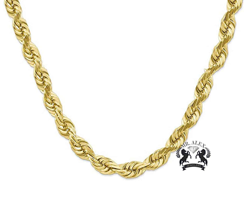 10K Hollow Rope Chain Yellow Gold - Mr. Alex Jewelry