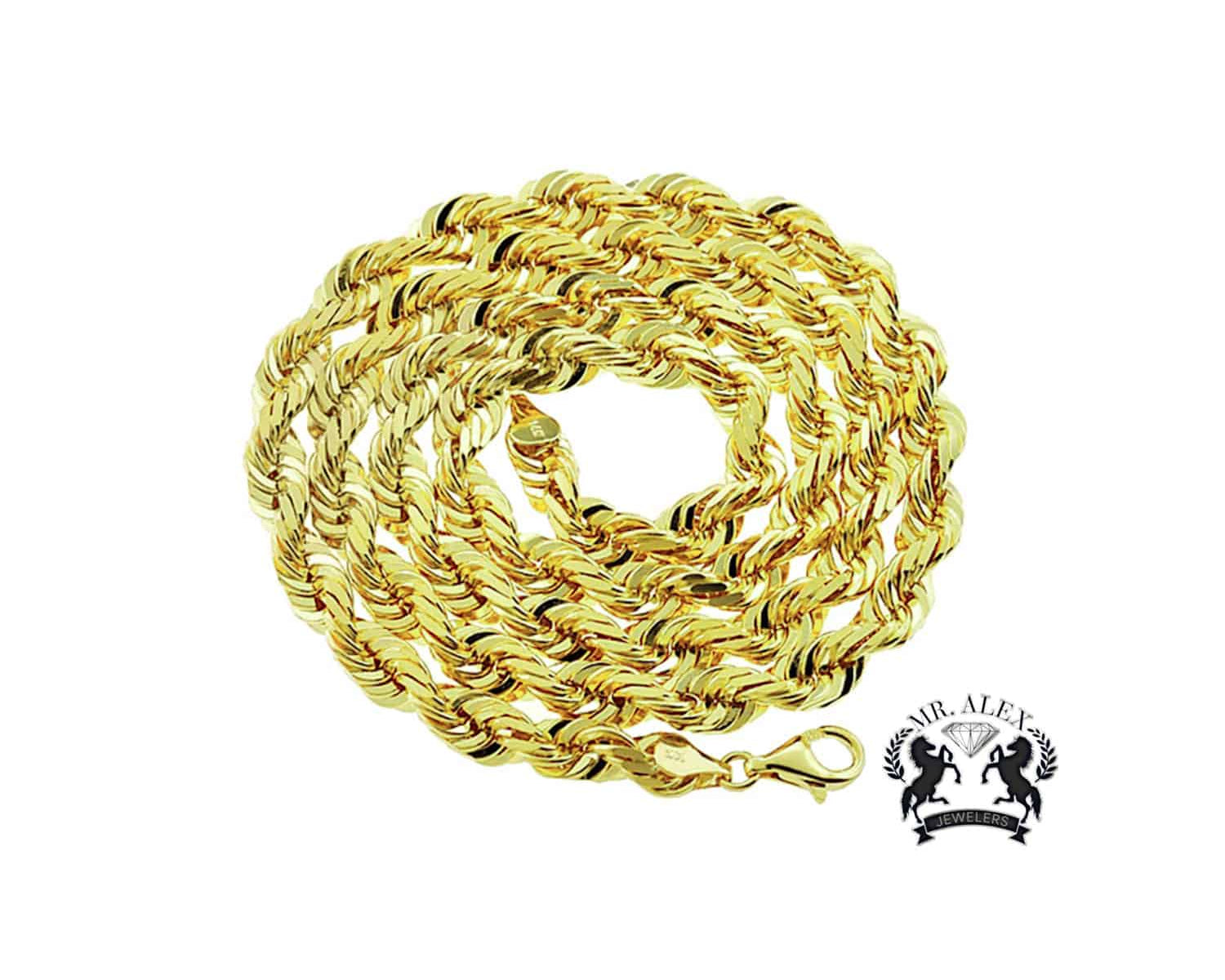 10K Hollow Rope Chain Yellow Gold - Mr. Alex Jewelry