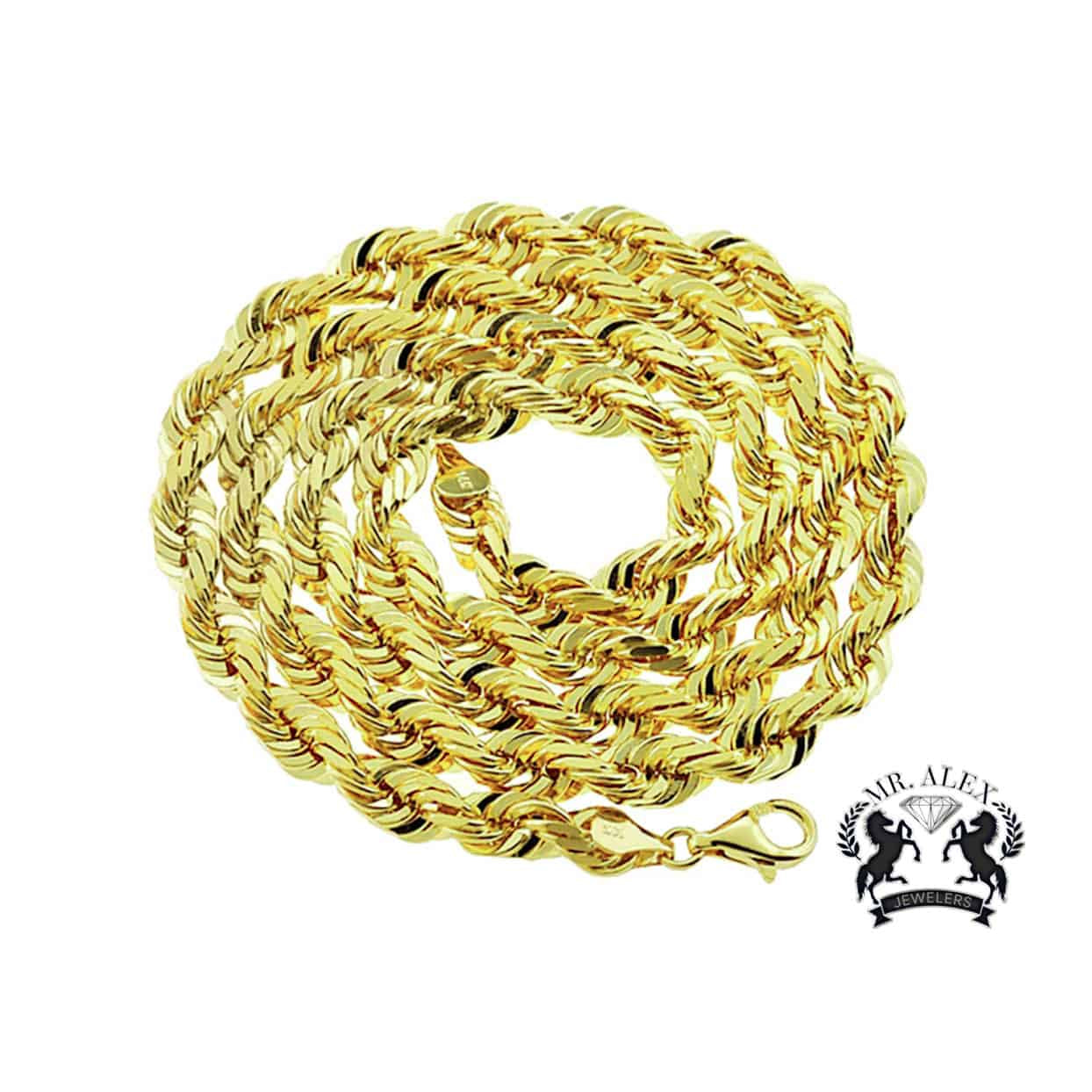10K Hollow Rope Chain Yellow Gold - Mr. Alex Jewelry
